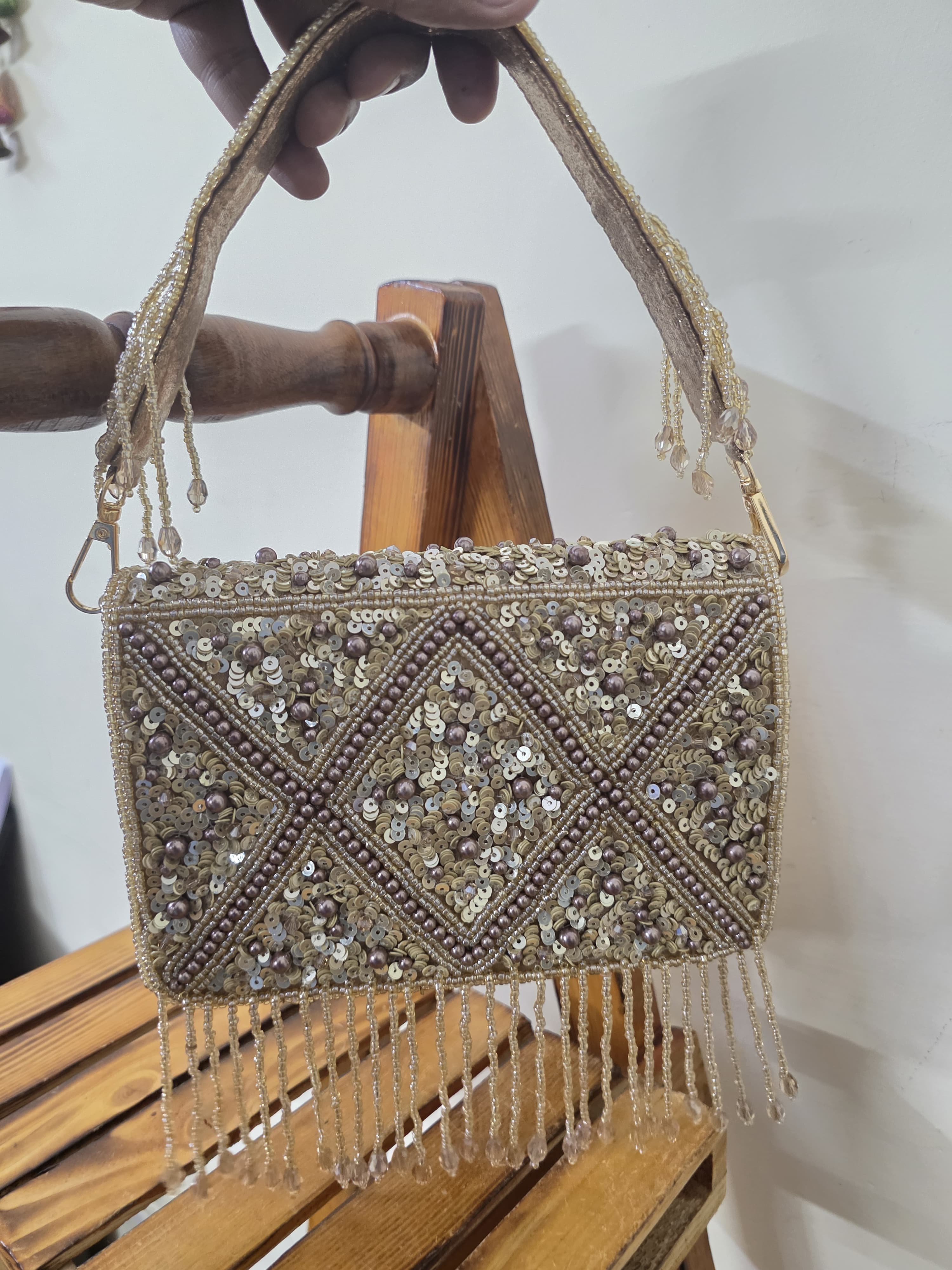 Embroidered Flap Bag