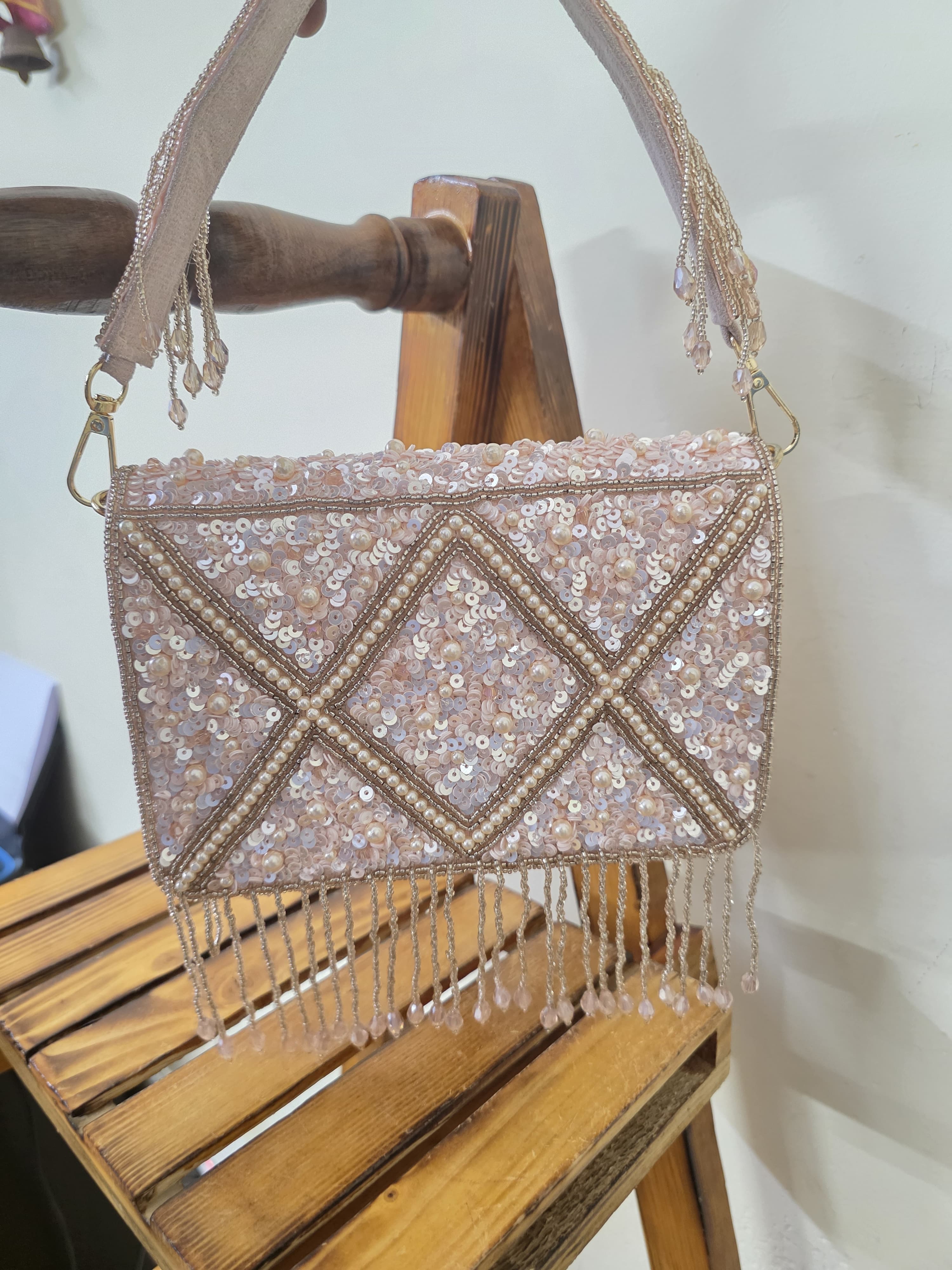 Embroidered Flap Bag