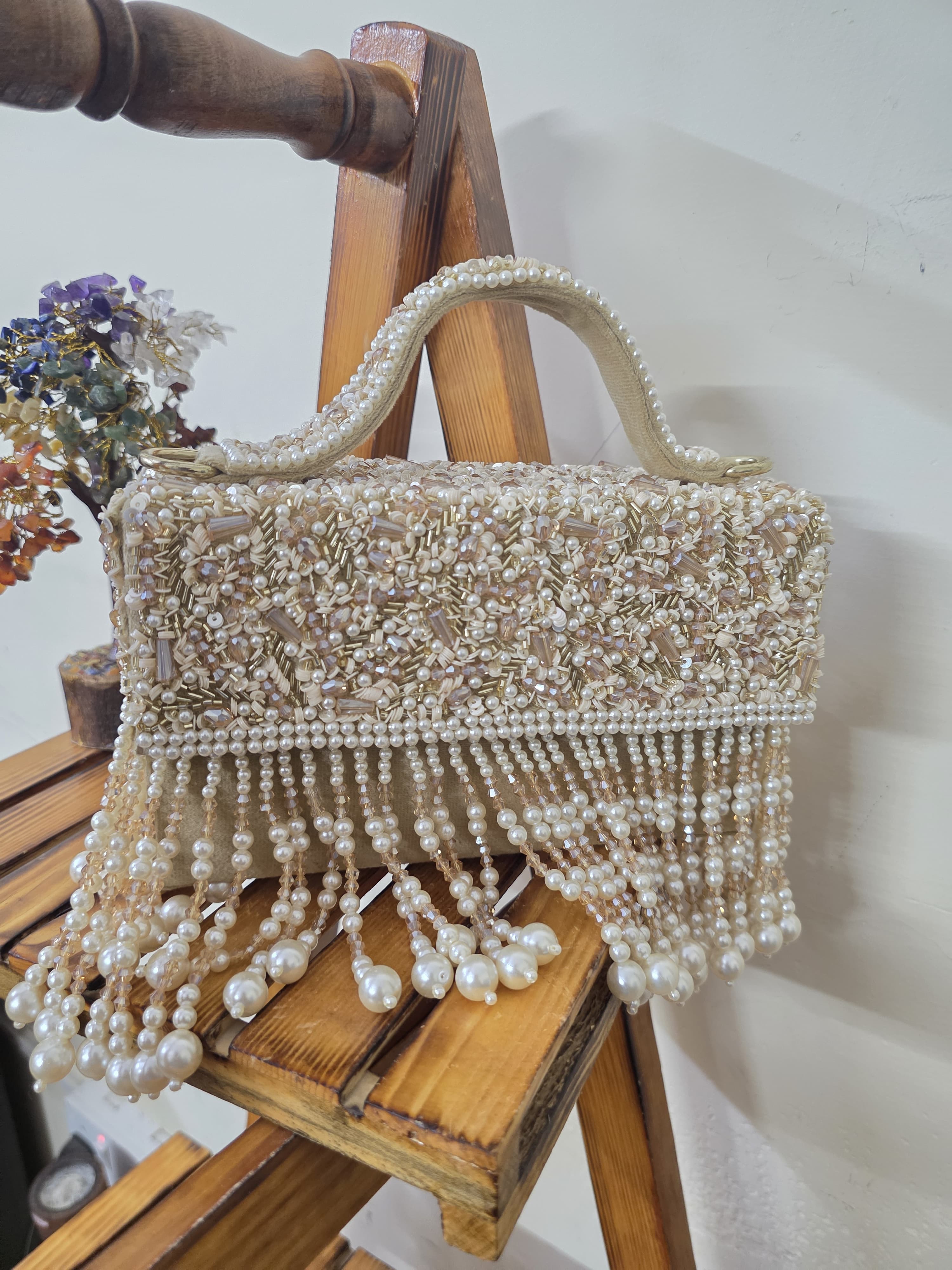 Embroidered Flap Bag