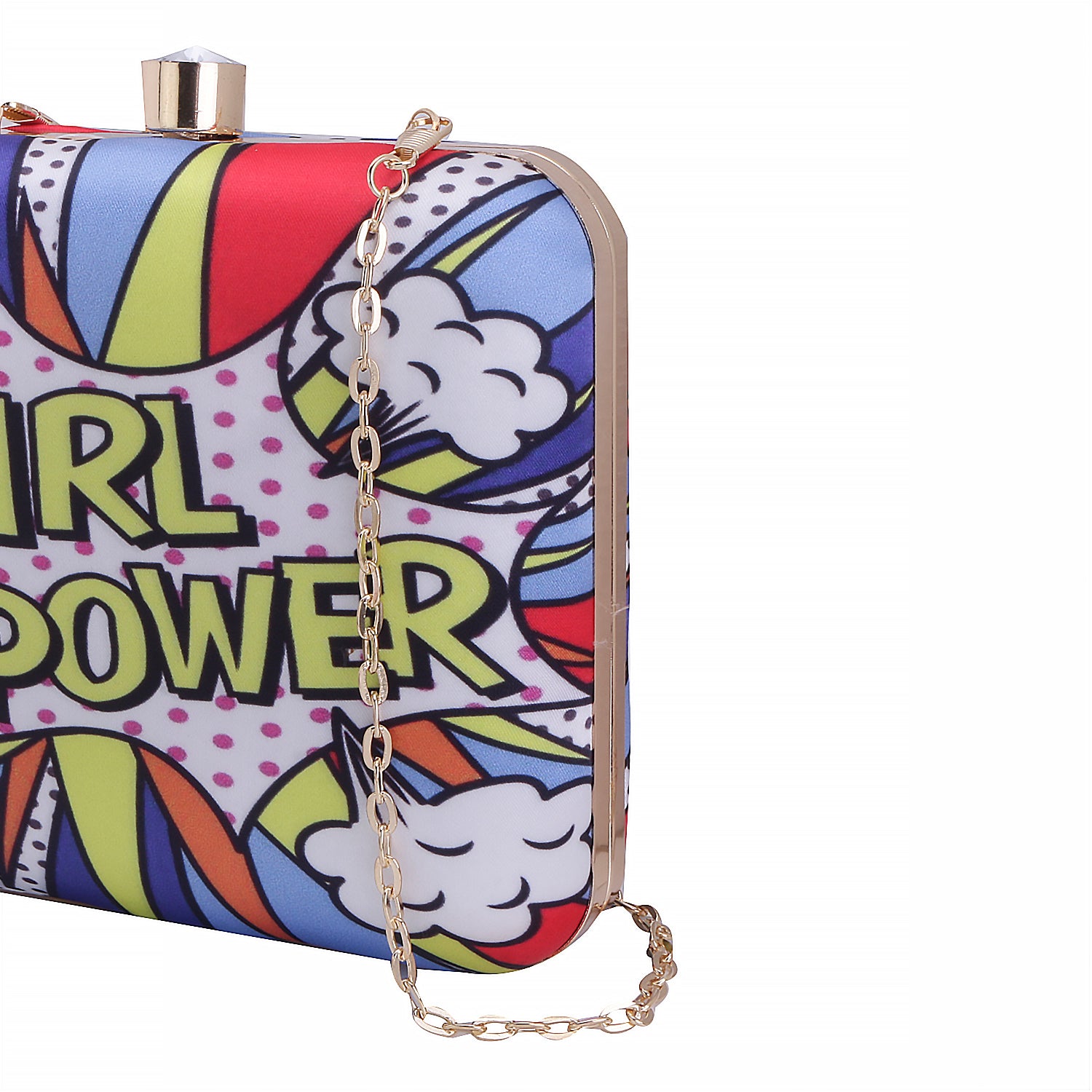 girl power digital printed clutch