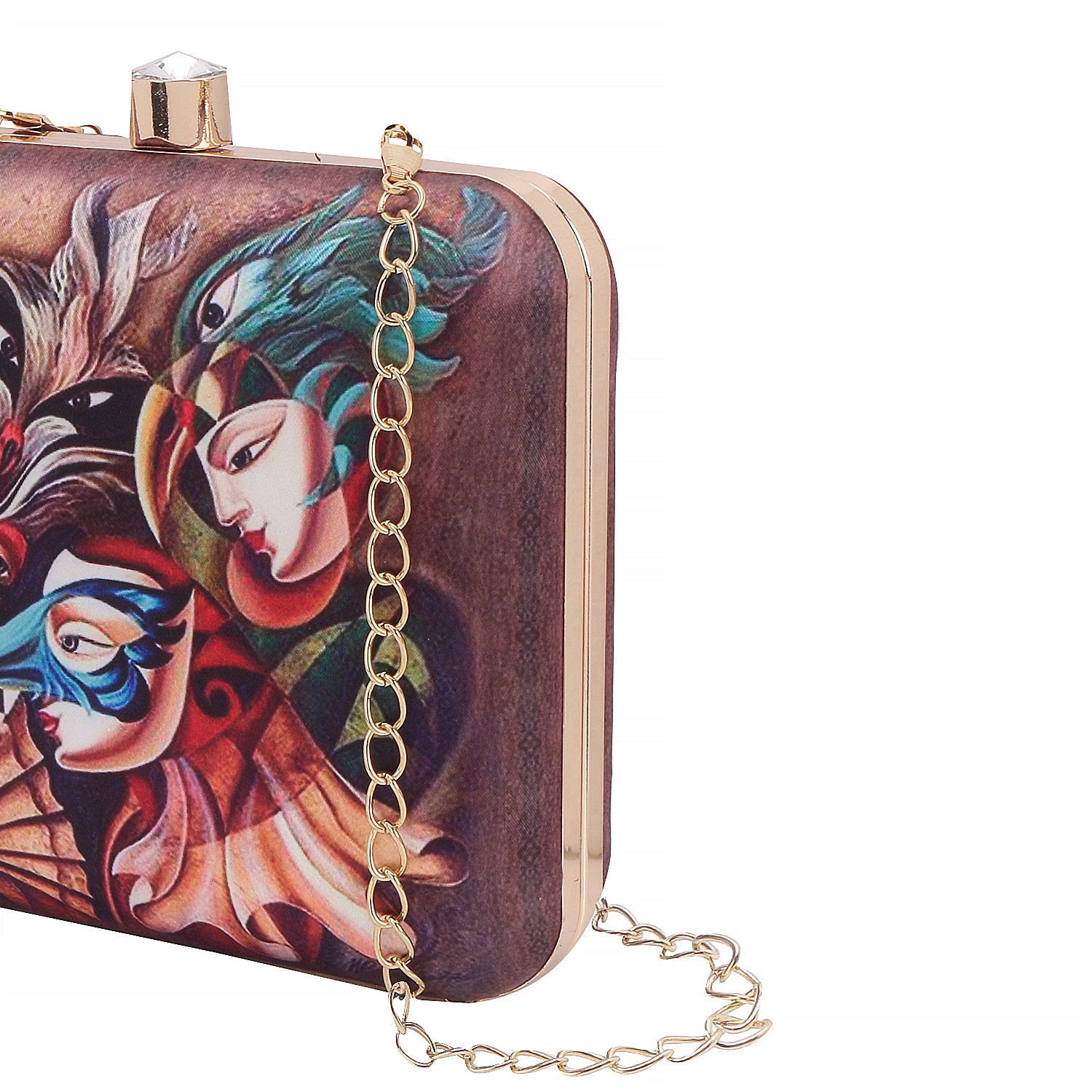 3D digital print casual box clutch