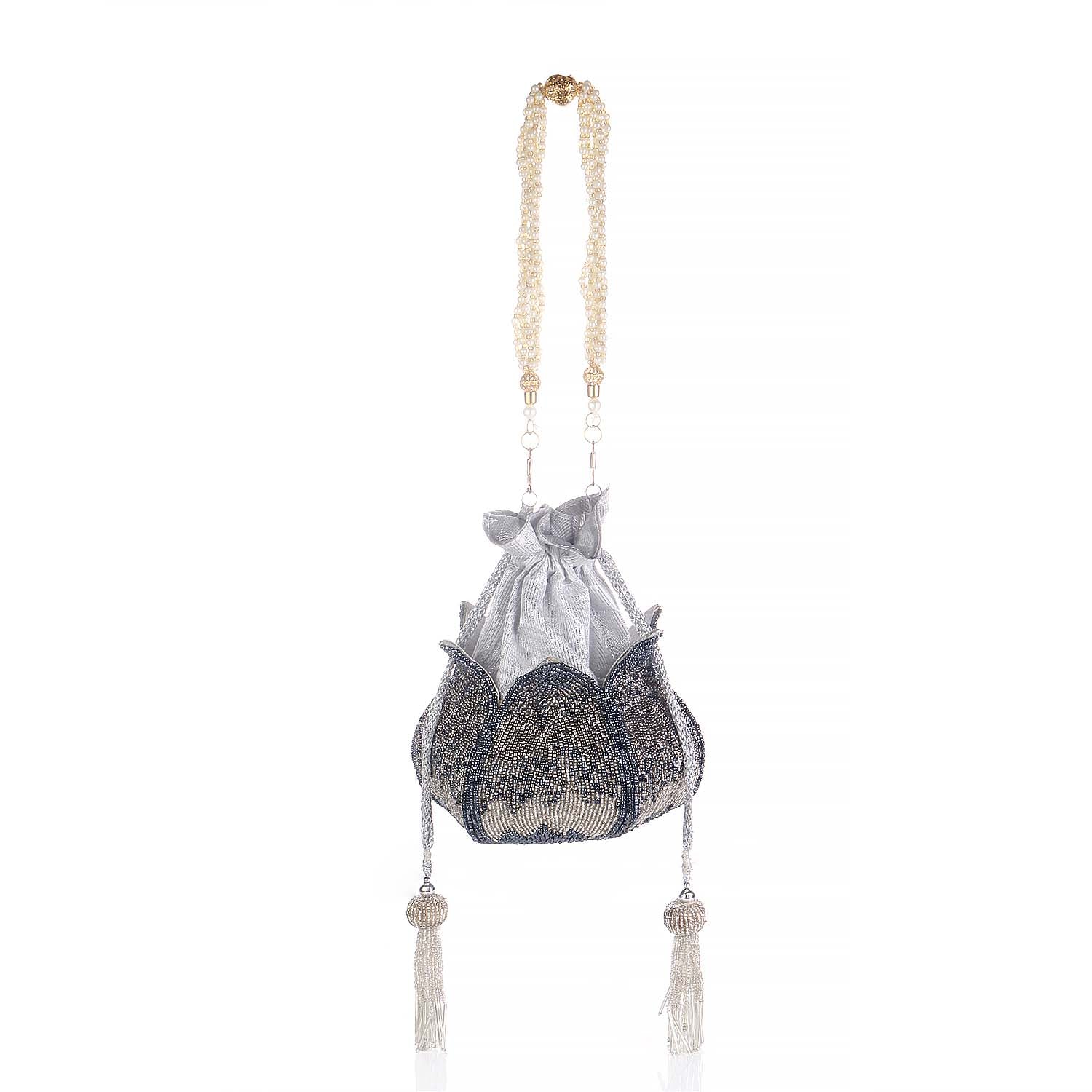 Elegant Flower Design Embellishment Potli