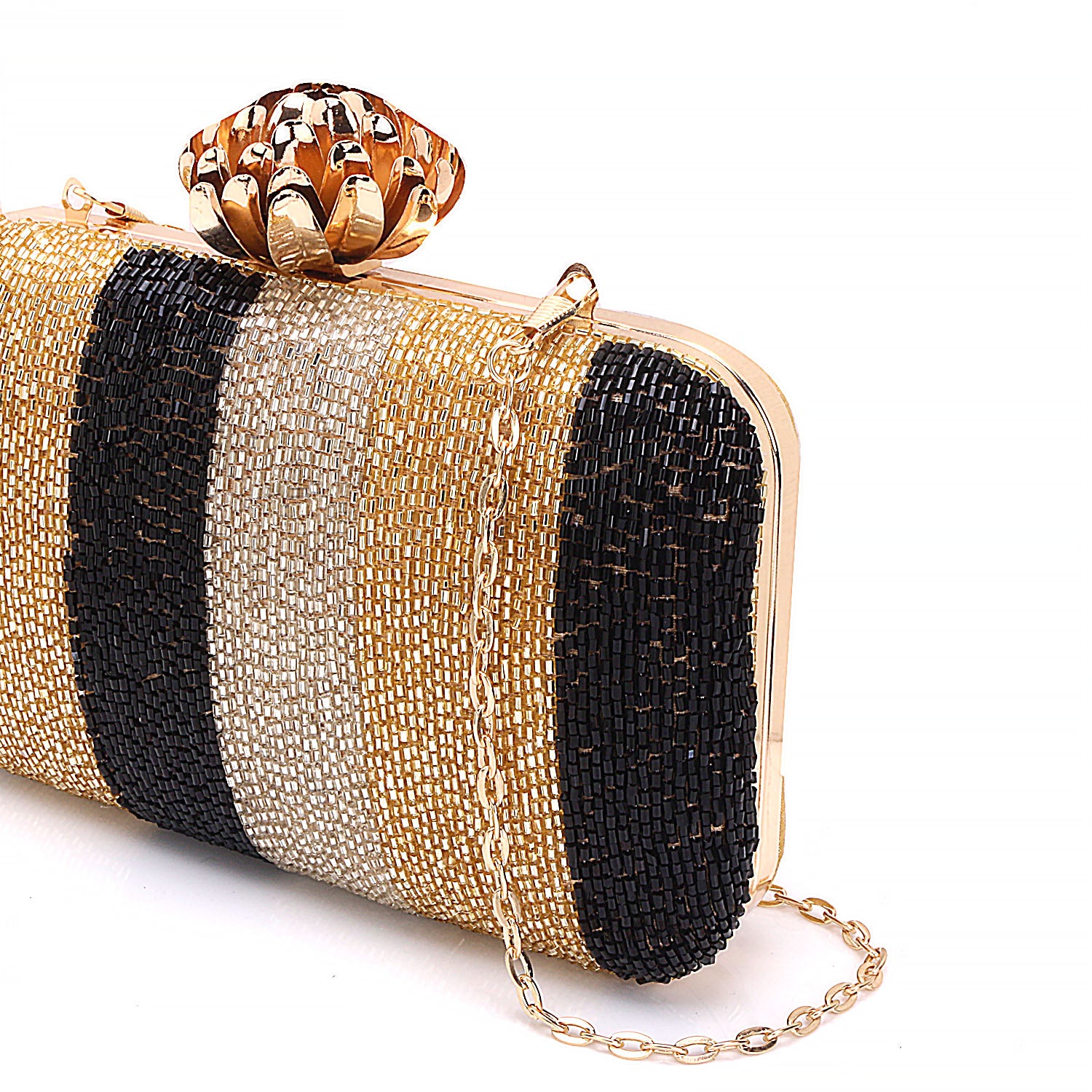 Embroidered Box Clutch For Casual Use