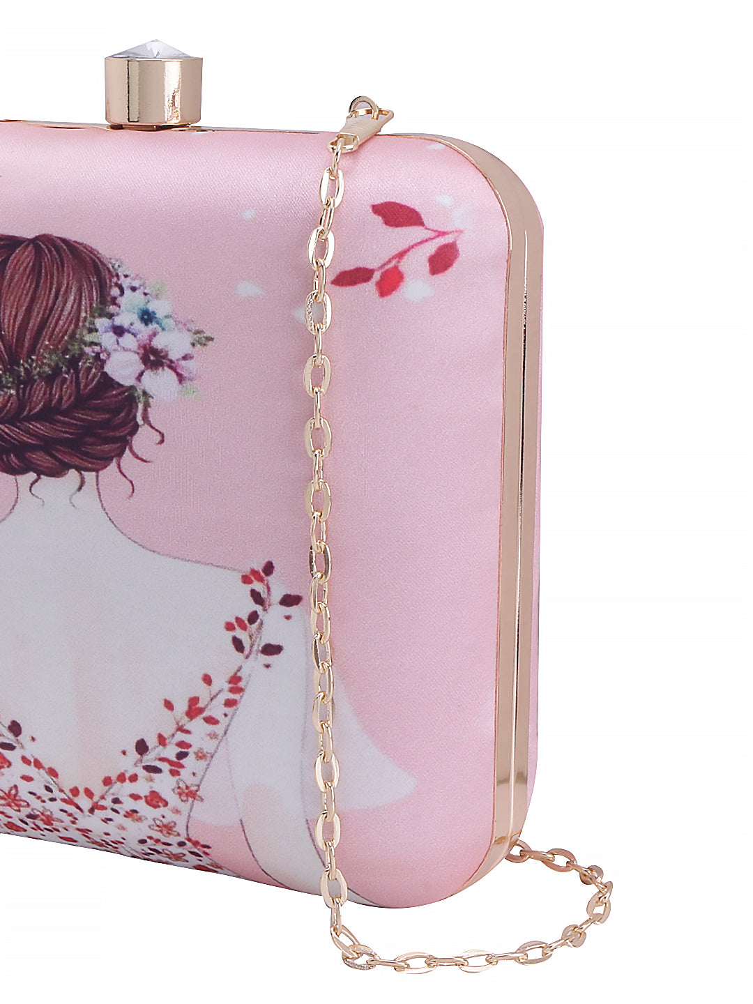 feminine designer printed clutch