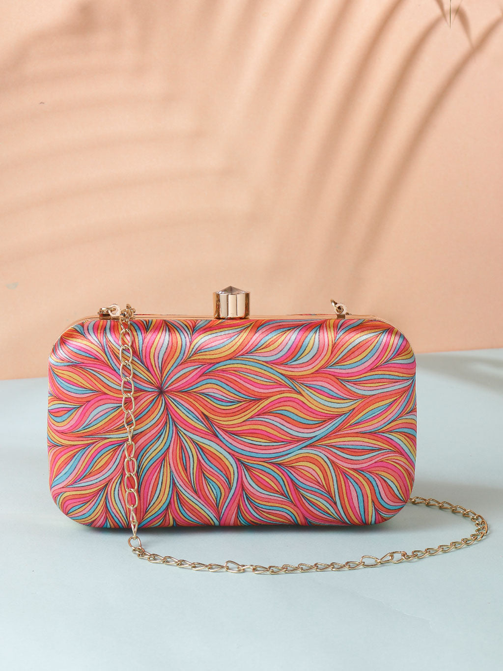 Printed Clutch Bag SWIS-468 | VRPS Handicrafts | Satin Print Clutch for Party India