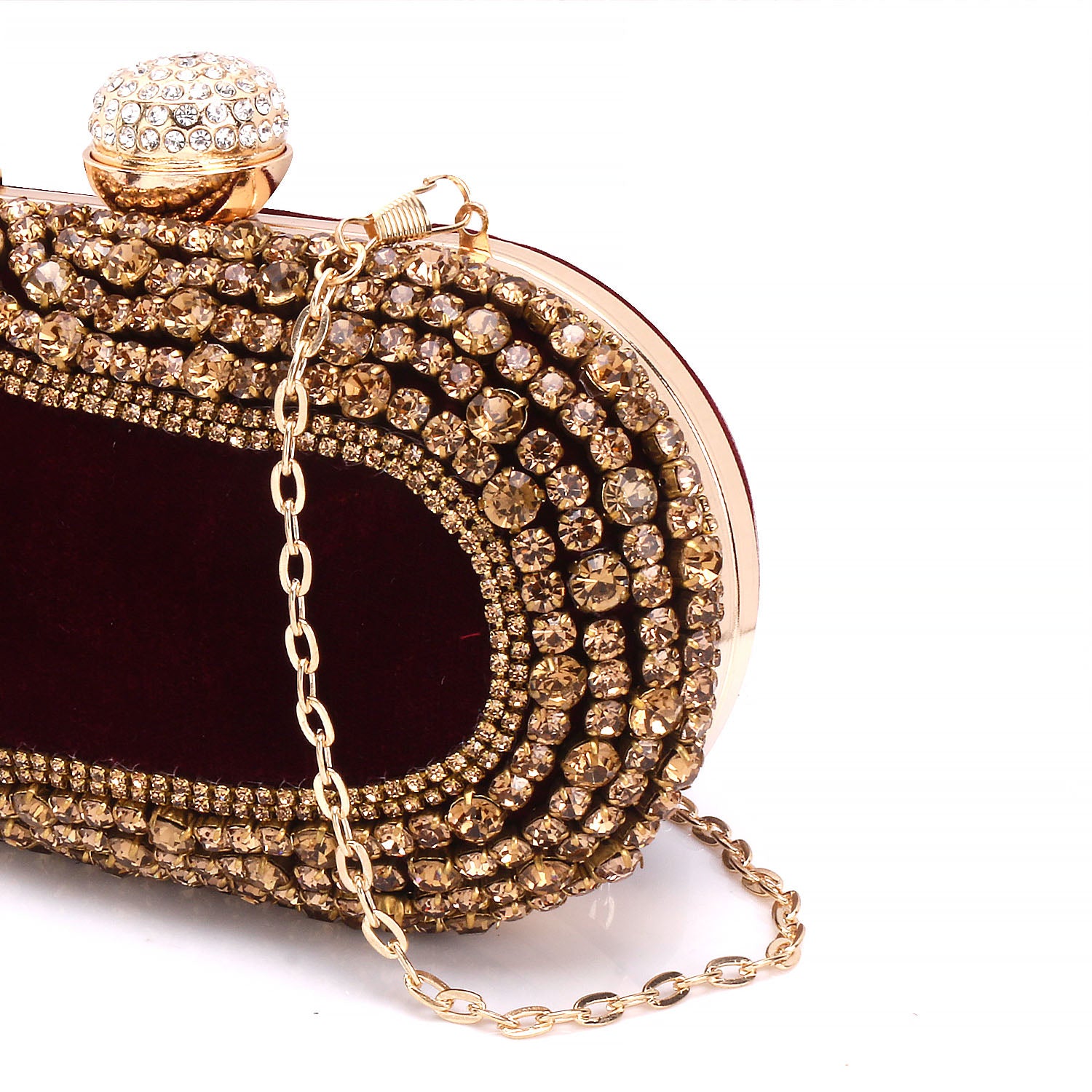 Maroon Ovel Clutch For Casual Use