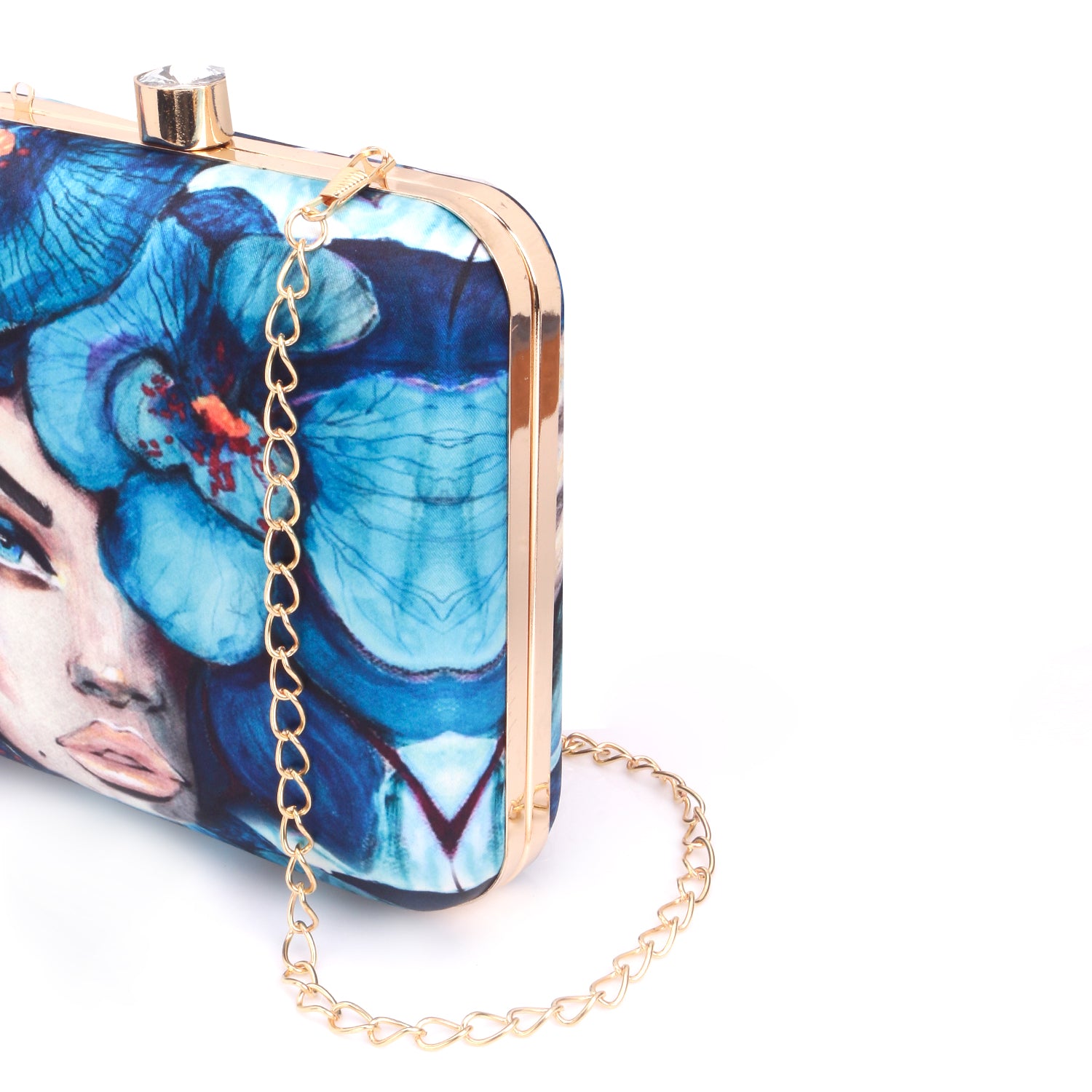 Swisni girlish blue printed clutch