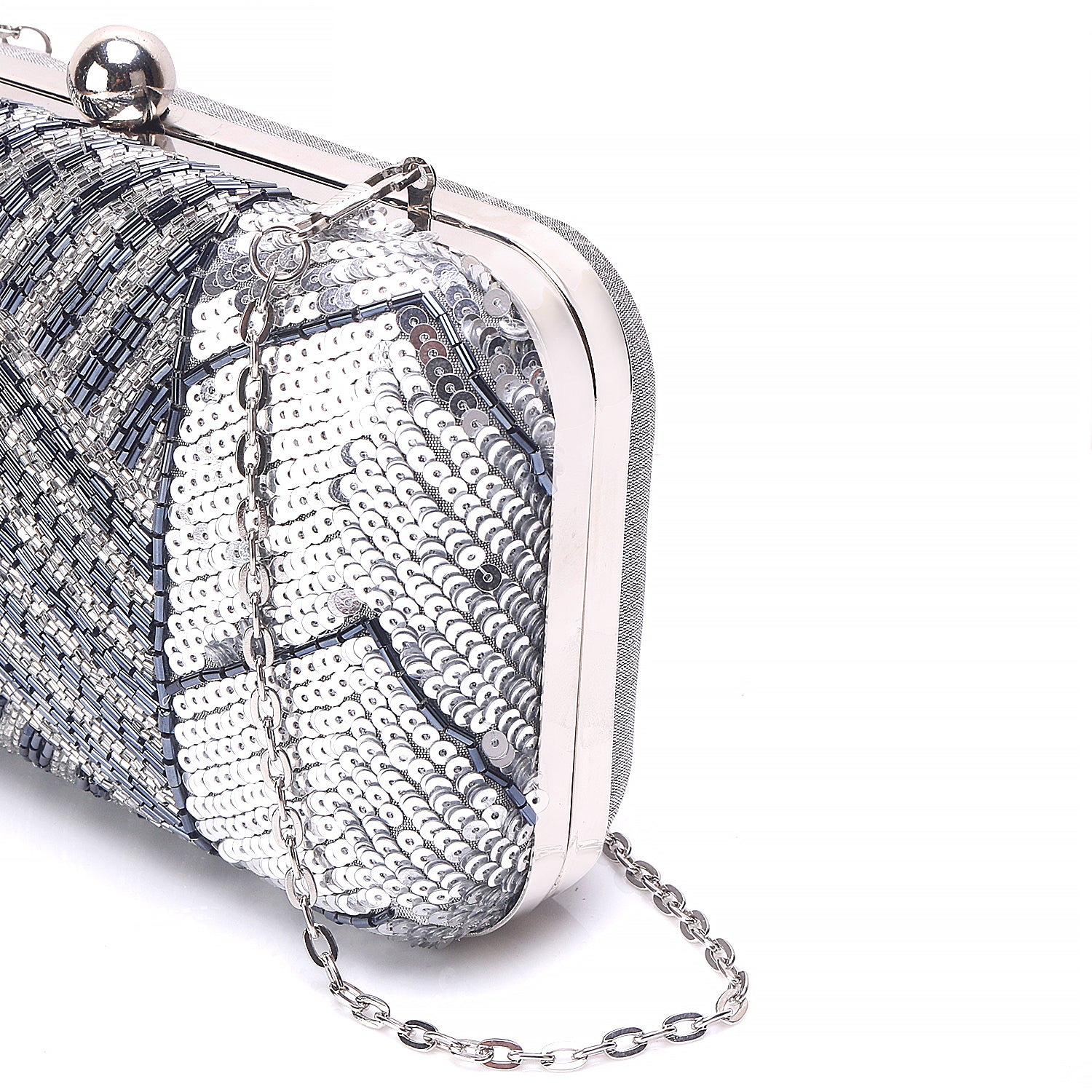 stylish sequins rectangle clutch