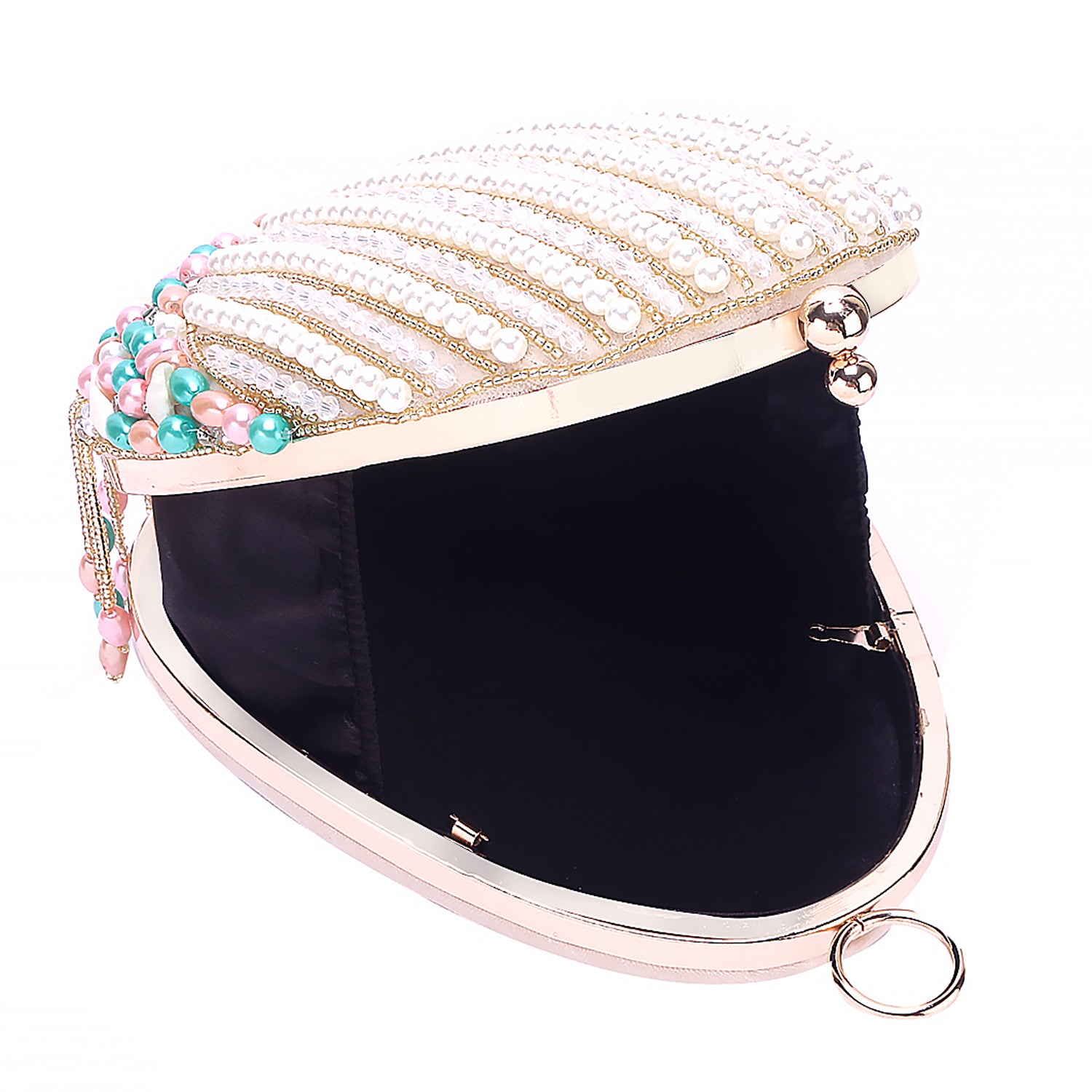 tassel almond shape clutch