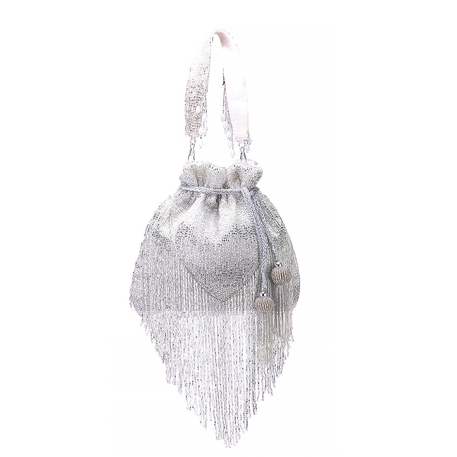 silver tassel potli
