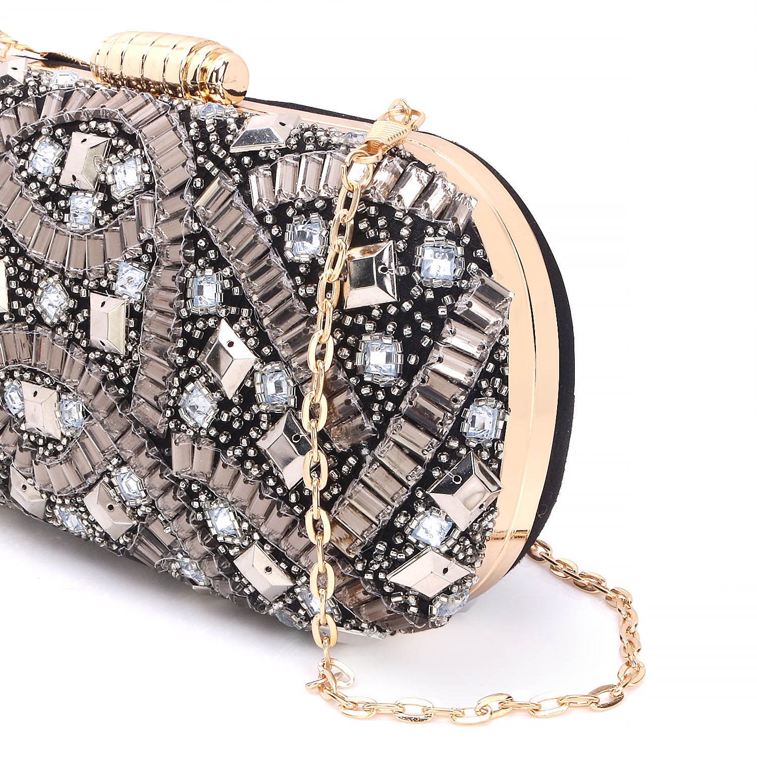 Embroidered Box Clutch For Casual Use