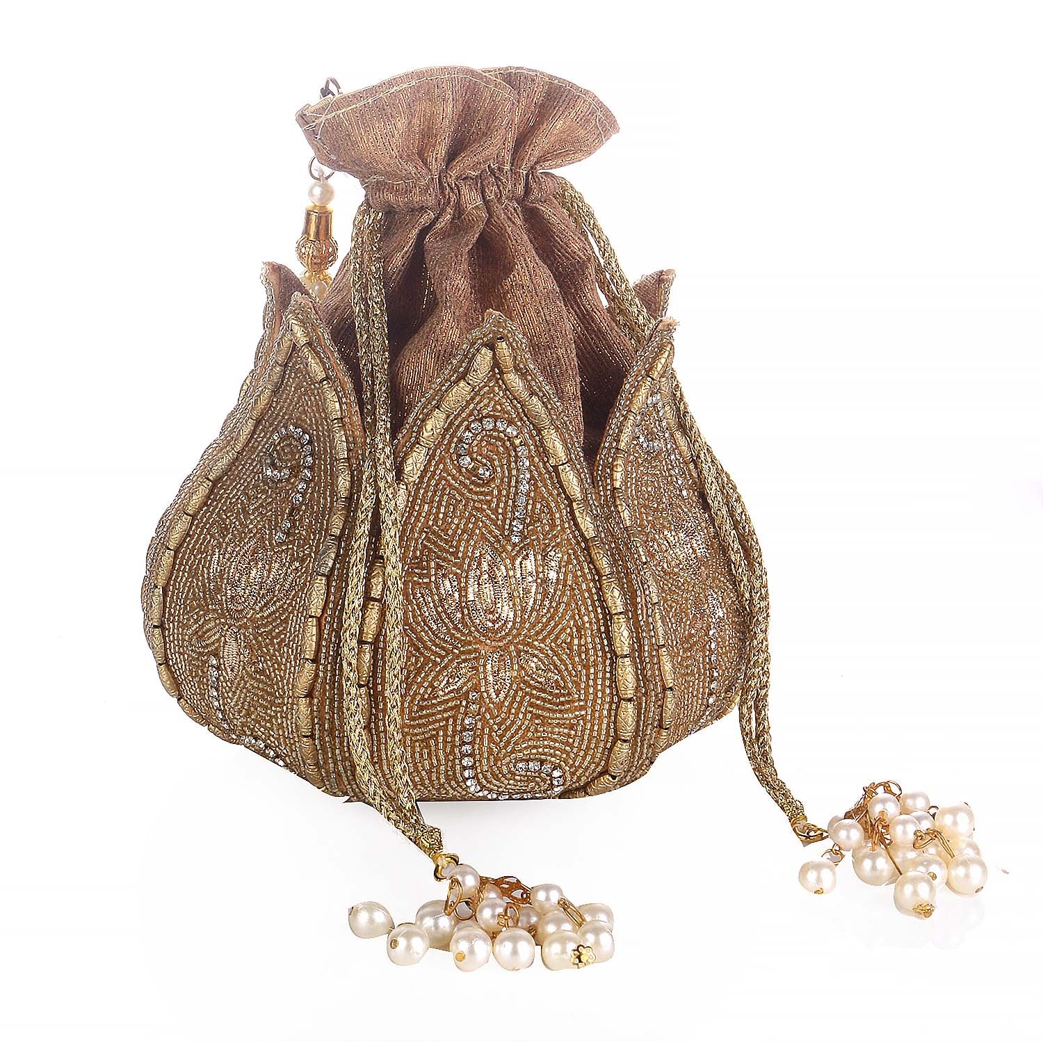 Elegant Flower Design Embellishment Potli