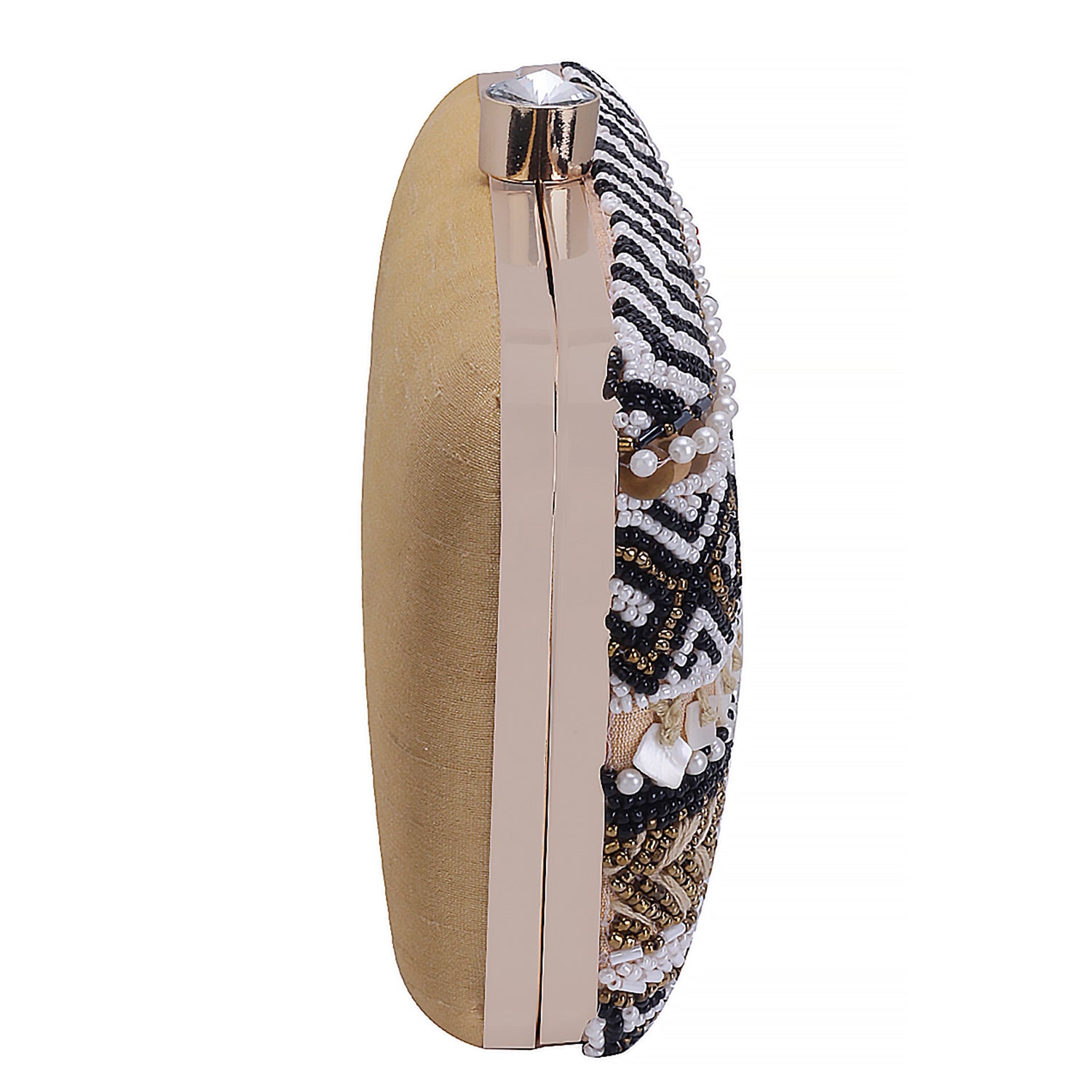 traditional black embellished clutch