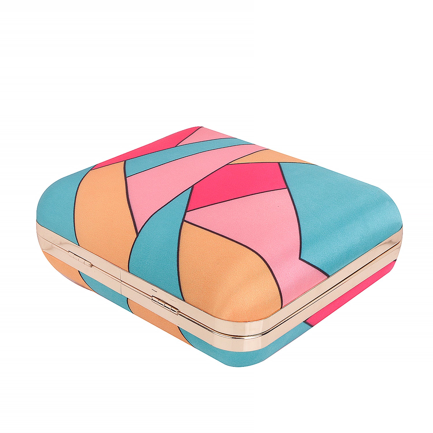 Assoretd printed lining box clutch