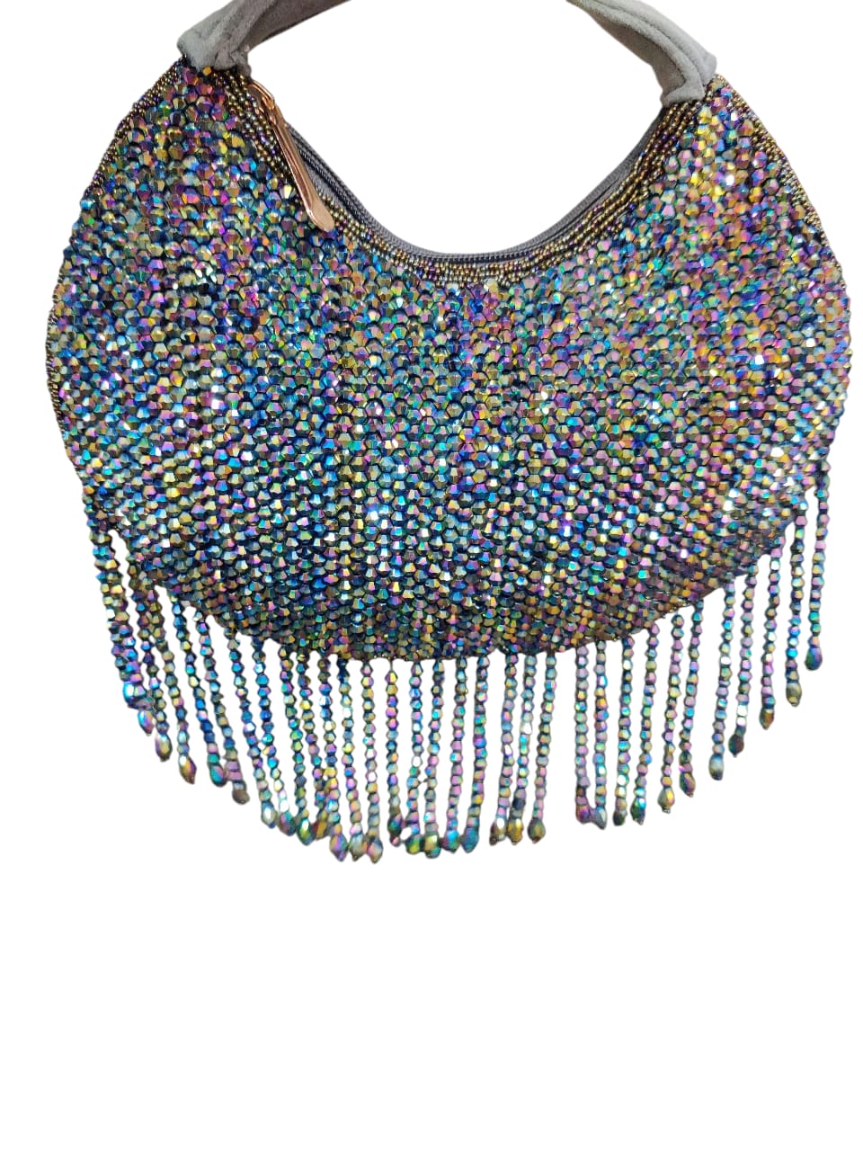 Gray Crystal Moon Clutch