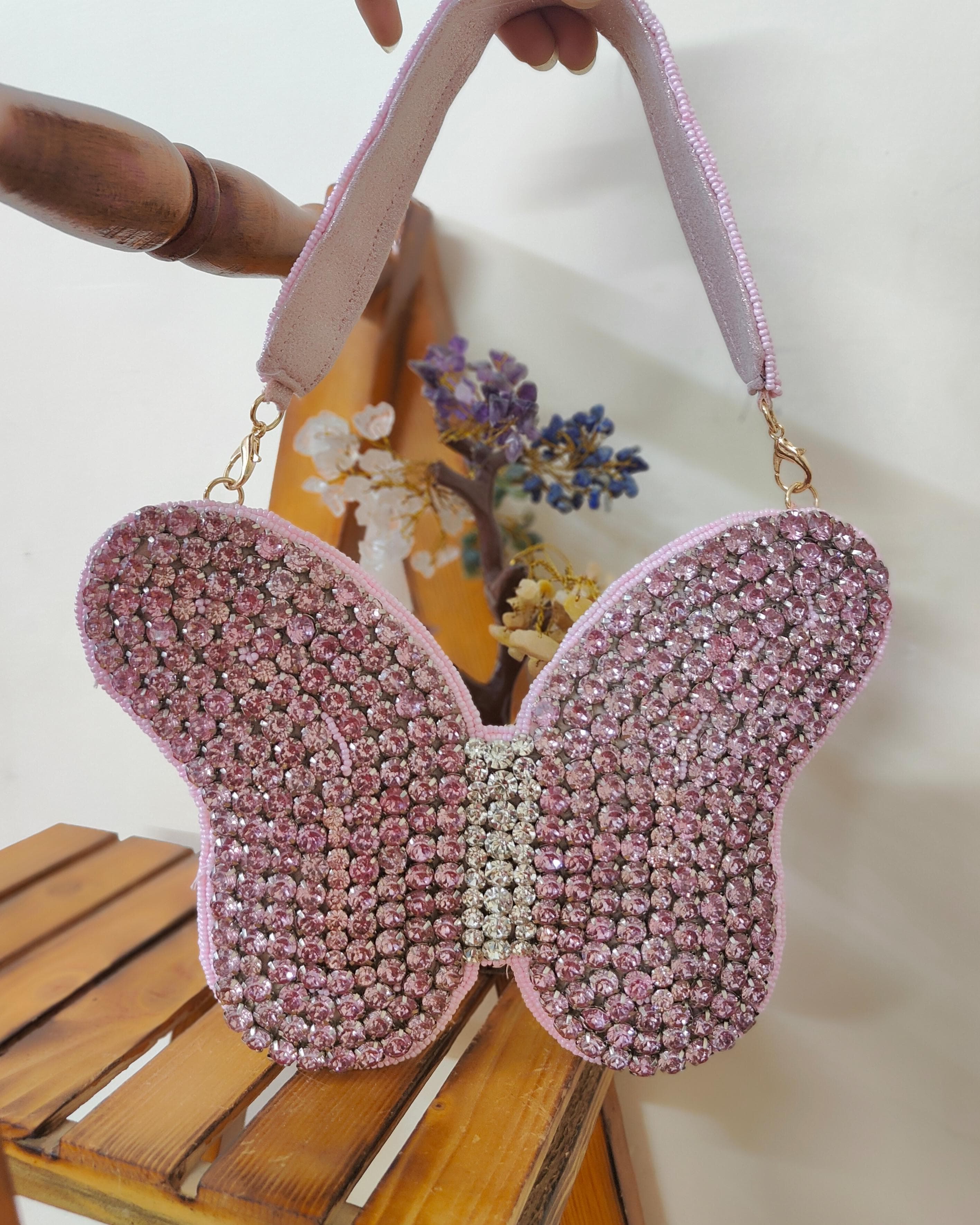 Butterfly Embroidered Clutch