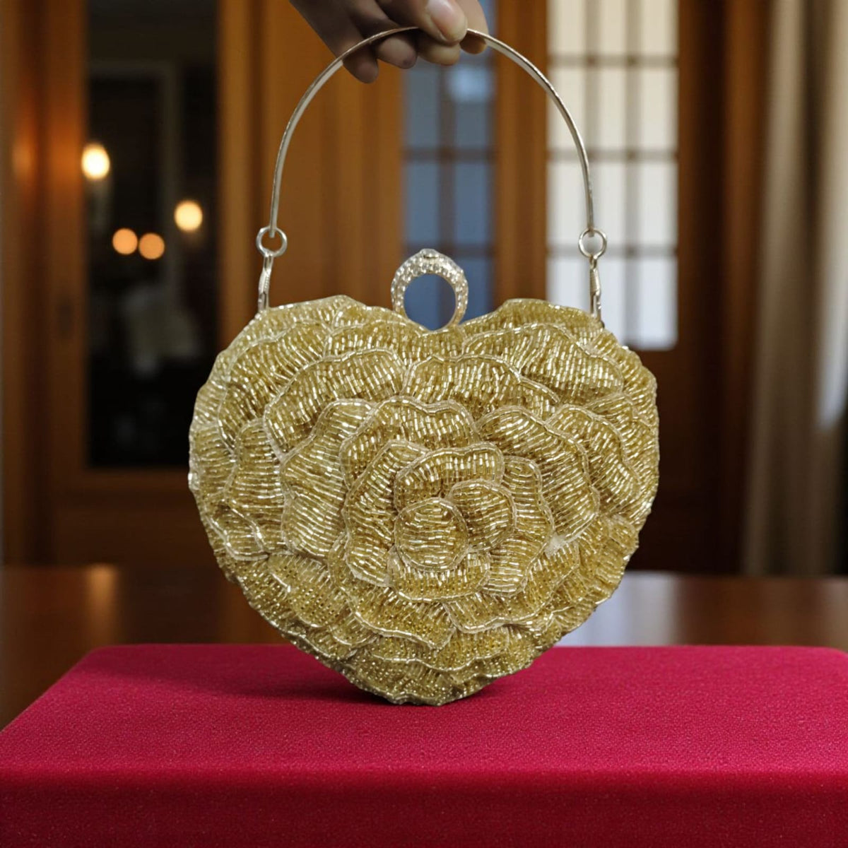 VRPS Heart Shape Clutch | Handcrafted Ethnic Bag | SWIS-3331 | Additional Angle