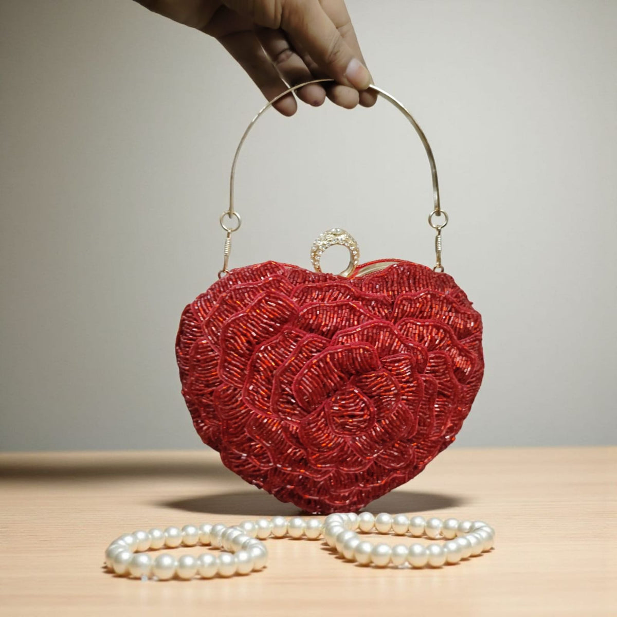 VRPS Heart Shape Clutch | Handcrafted Ethnic Bag | SWIS-3332 | Additional Angle