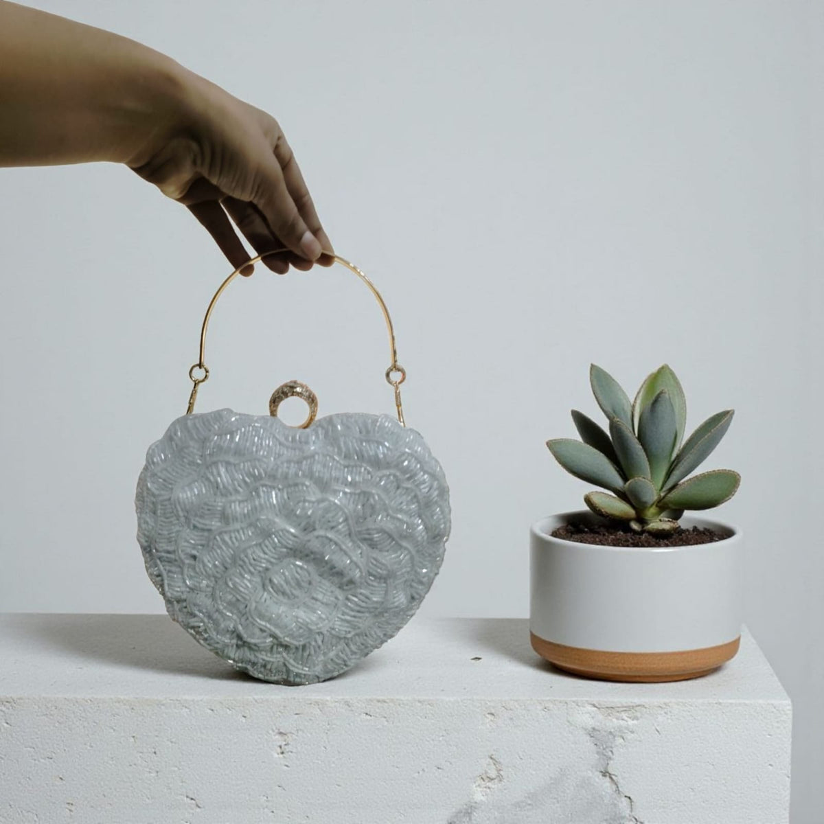 VRPS Heart Shape Clutch | Handcrafted Ethnic Bag | SWIS-3333 | Additional Angle