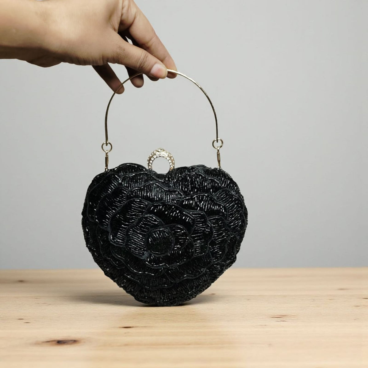 VRPS Heart Shape Clutch | Handcrafted Ethnic Bag | SWIS-3334 | Additional Angle