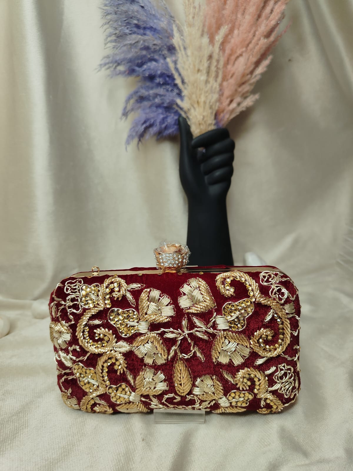 VRPS Embroidered Clutch | Handcrafted Ethnic Bag | SWIS-3596 | Additional Angle