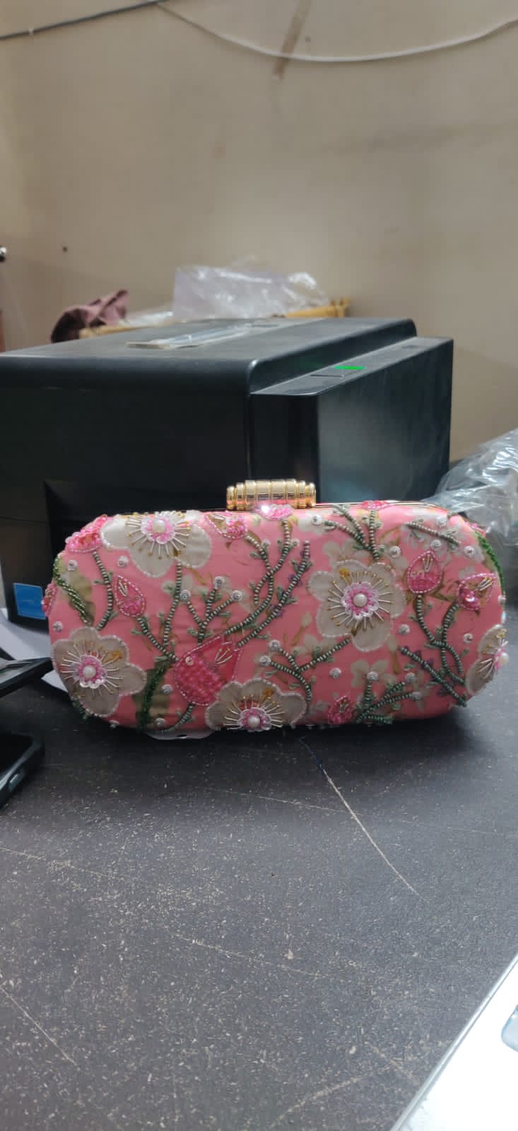 VRPS Printed Embroidered Clutch | Handcrafted Ethnic Bag | SWIS-3668 | Additional Angle