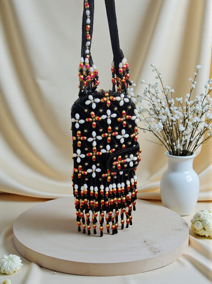 Black Embroidery Clutch