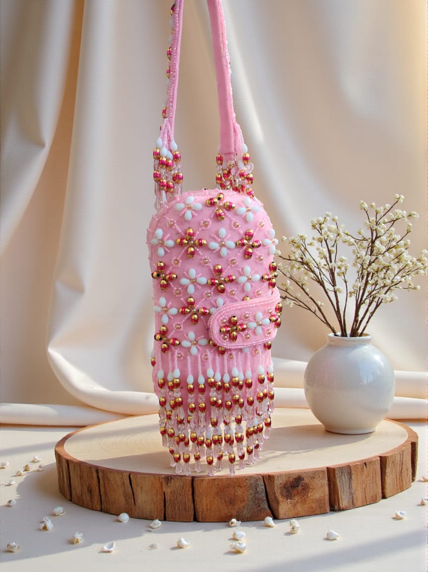 Pink Embroidery Clutch