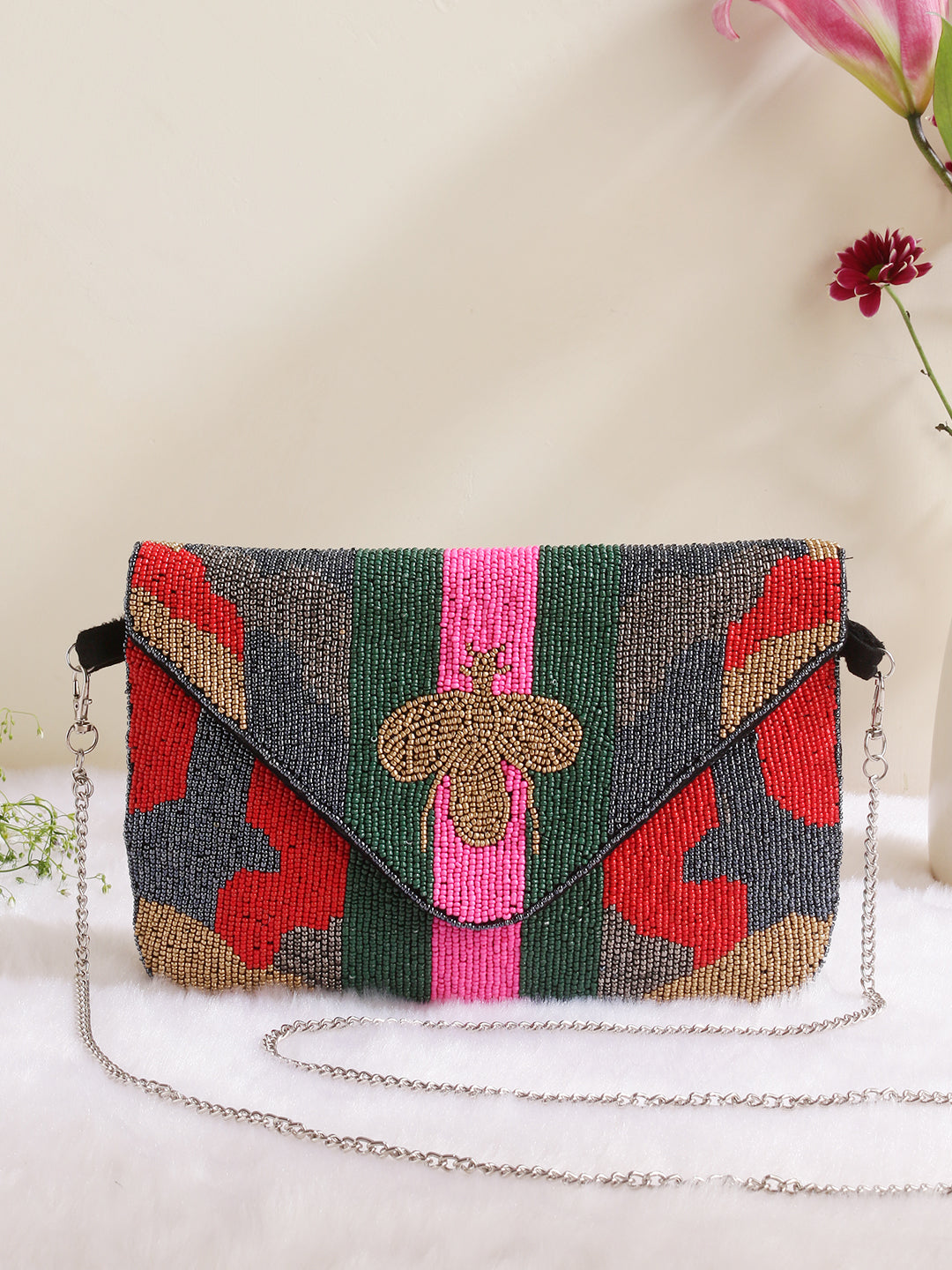 VRPS Beaded Clutch | Handcrafted Ethnic Bag | SWIS-885 | Additional Angle