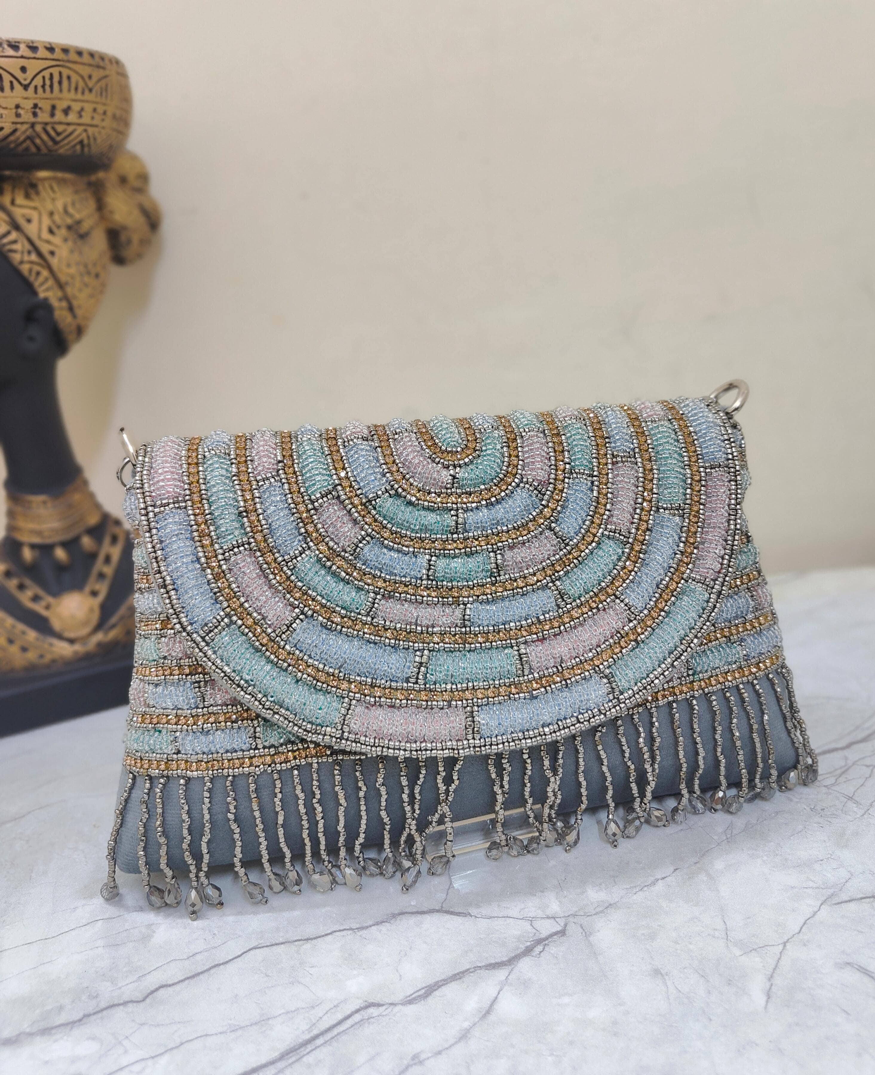 Embroidered Flap Bag