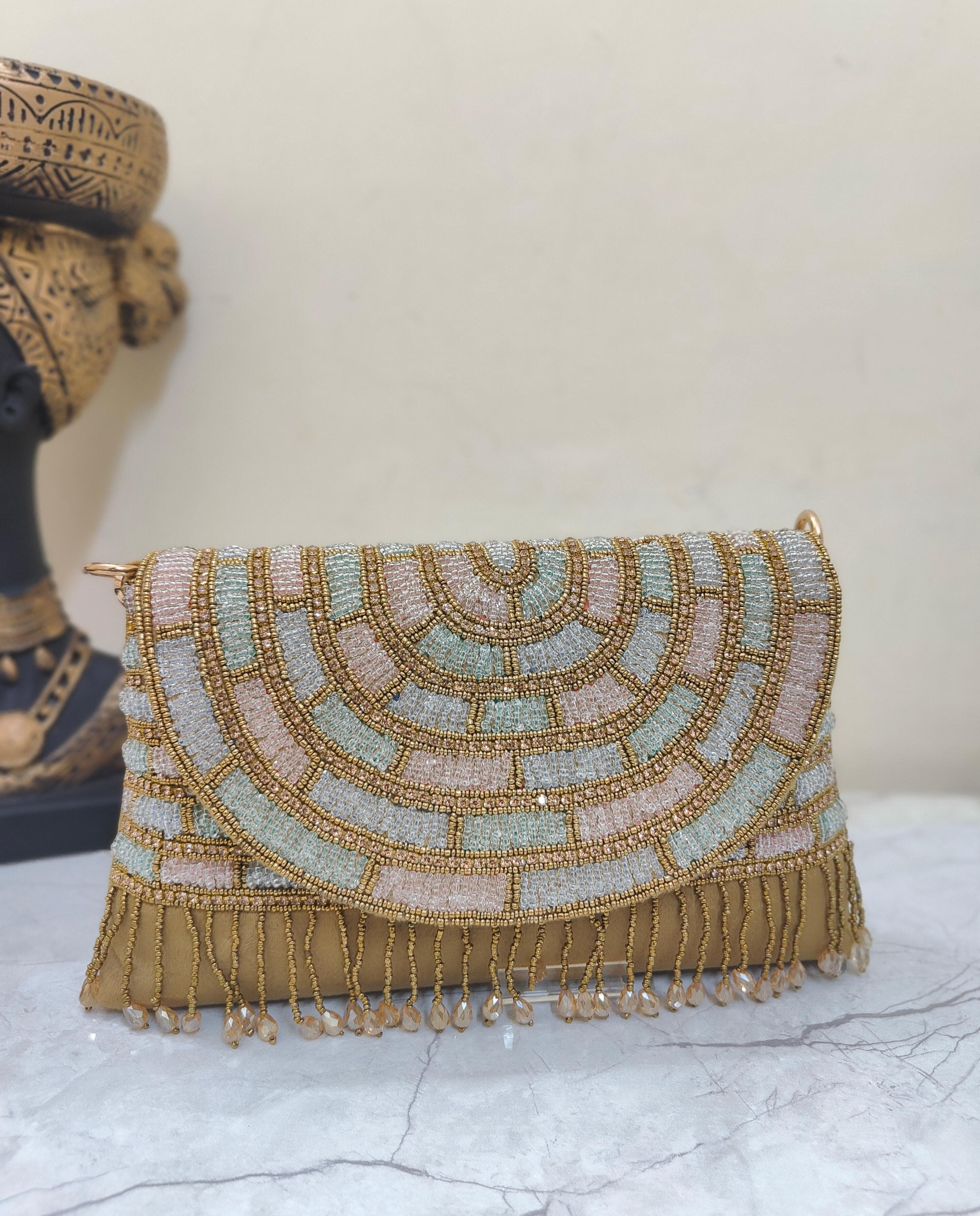 Embroidered Flap Bag