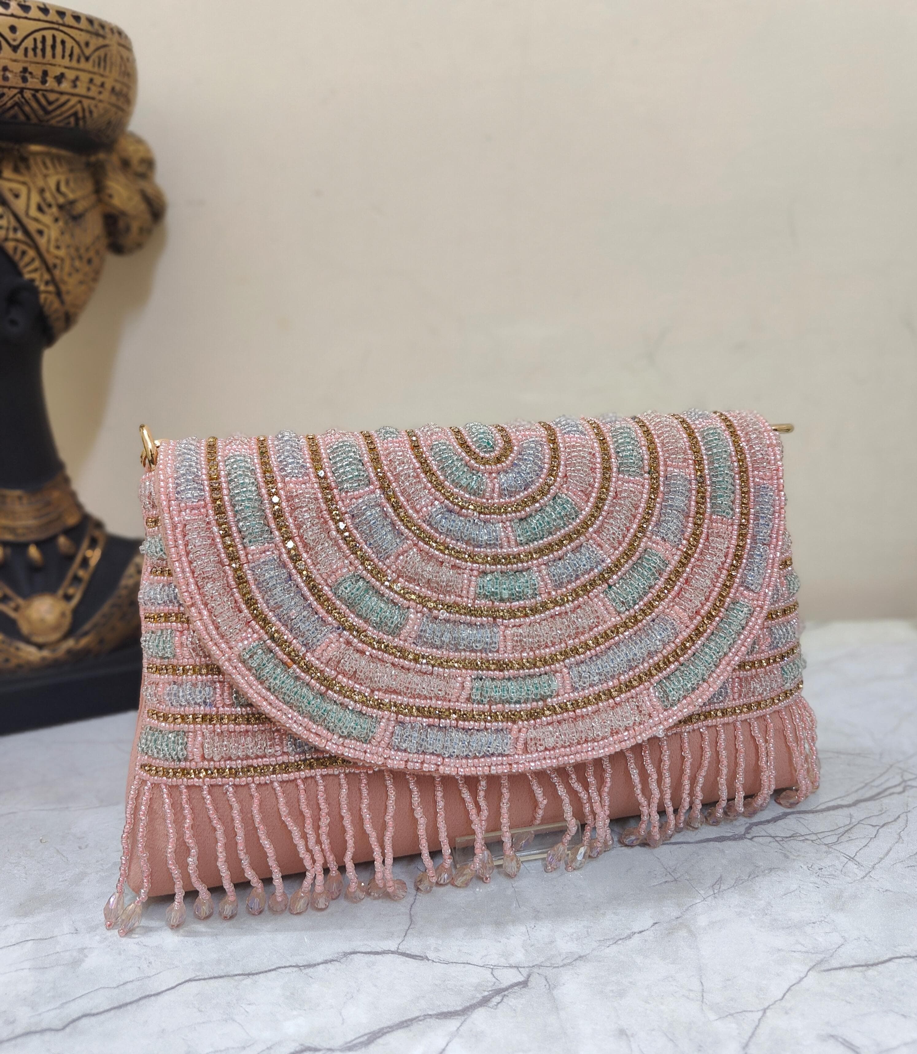 Embroidered Flap Bag