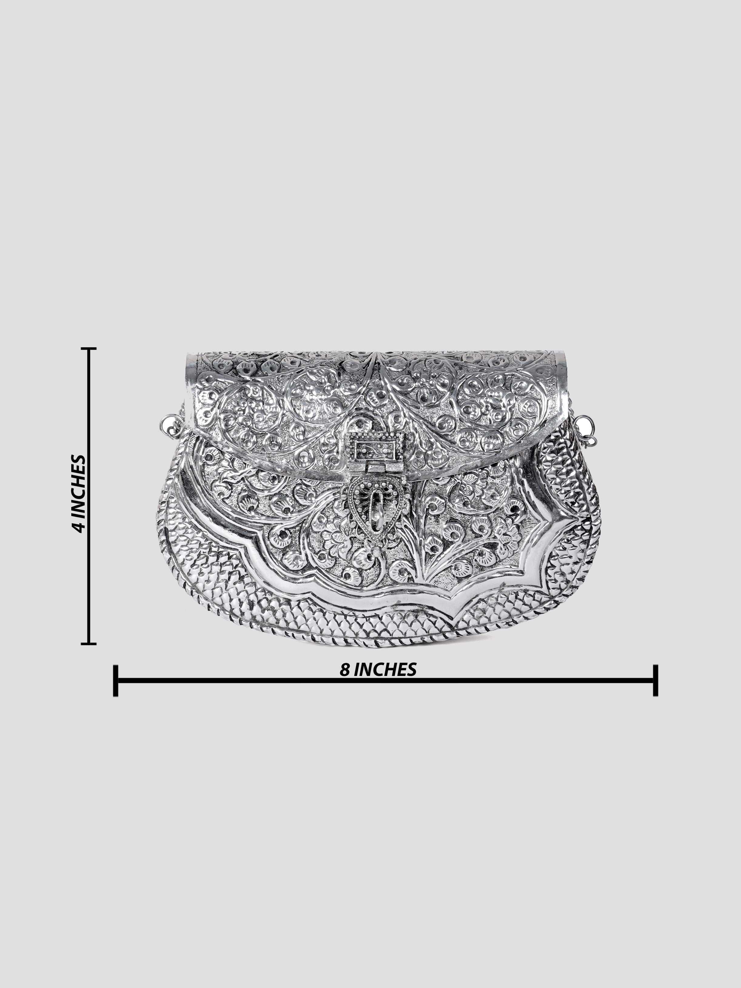 VRPS Brass Clutch | Handcrafted Ethnic Bag | SWIS-1346 | Additional Angle
