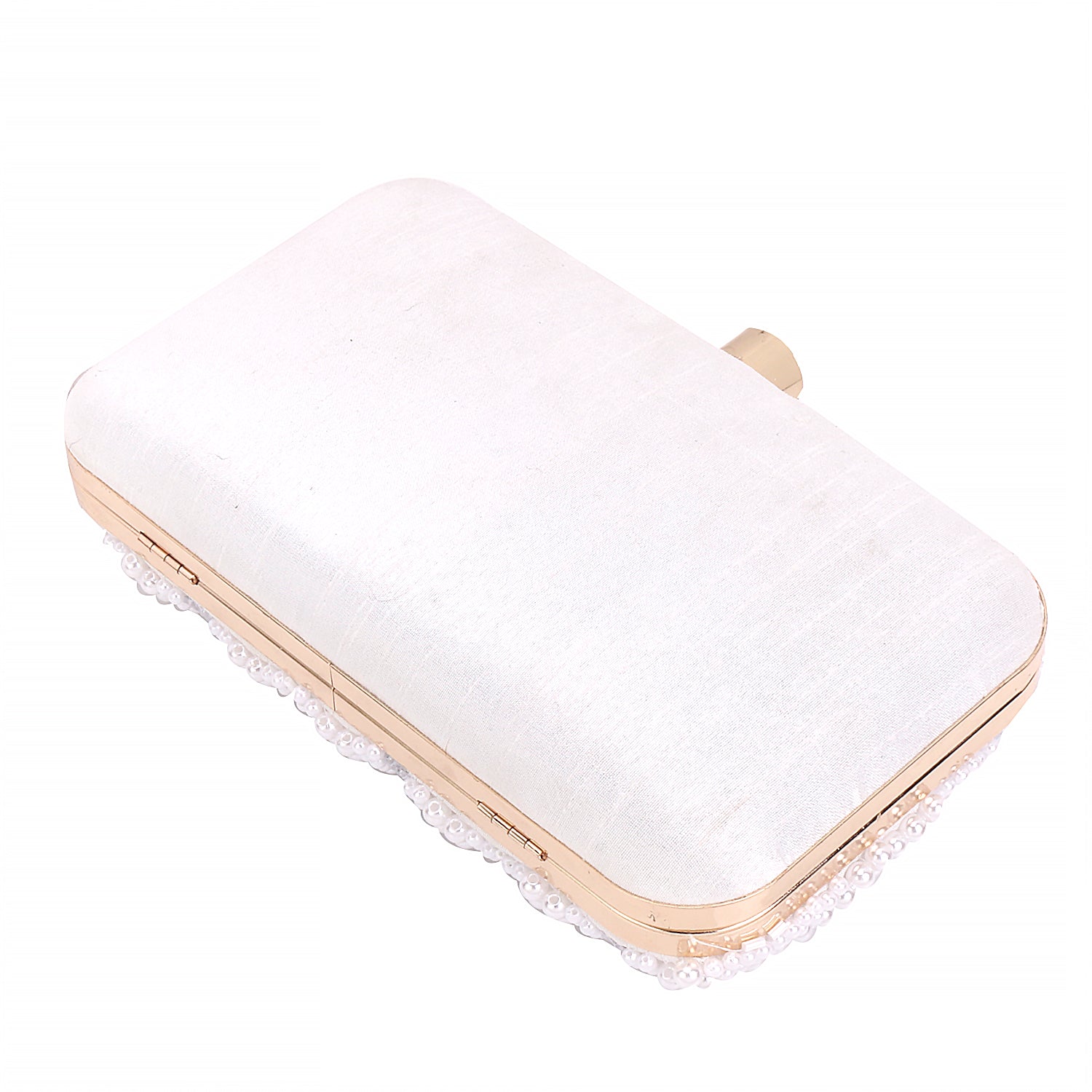 White Pearl Rectangle Clutch