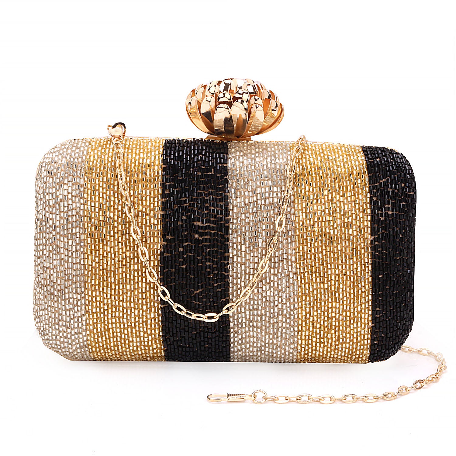 Embroidered Box Clutch For Casual Use