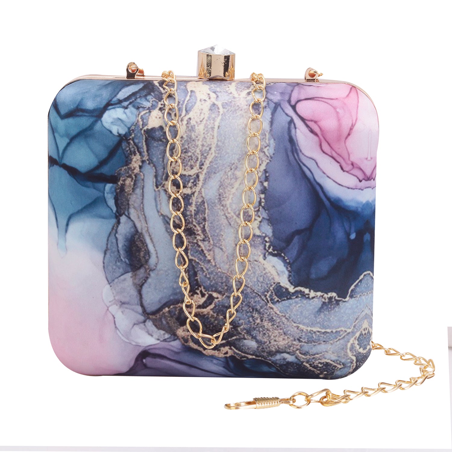 Abstract Printed Design Box Clutch For Girls Nd Women