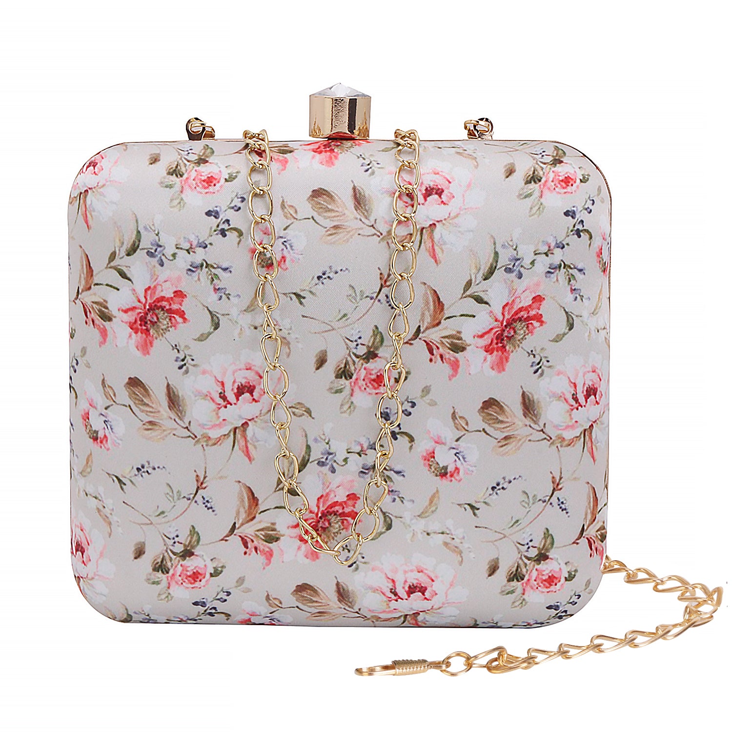 Floral Printed Casual Box Clutch