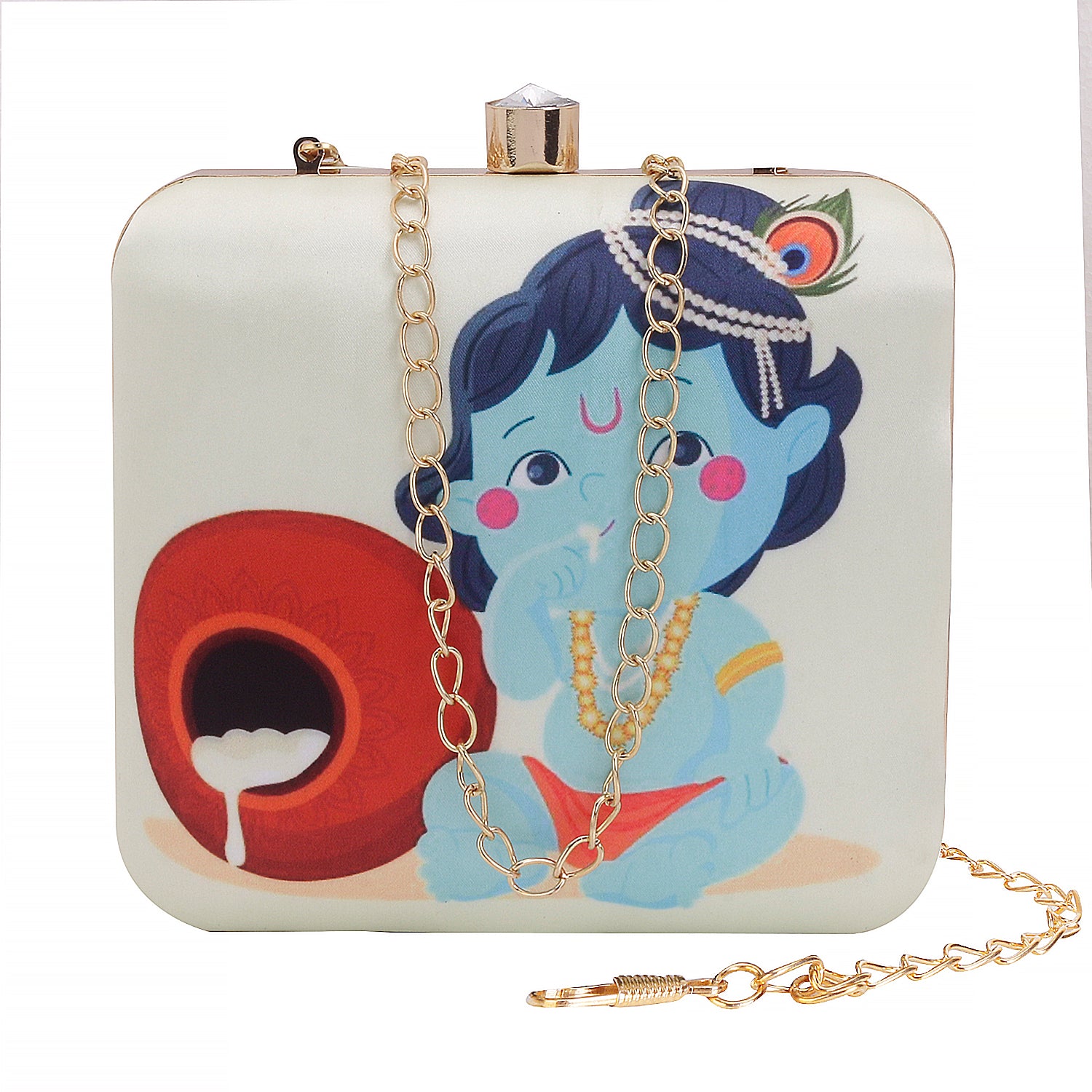 Swisni lord krishna printed clutch