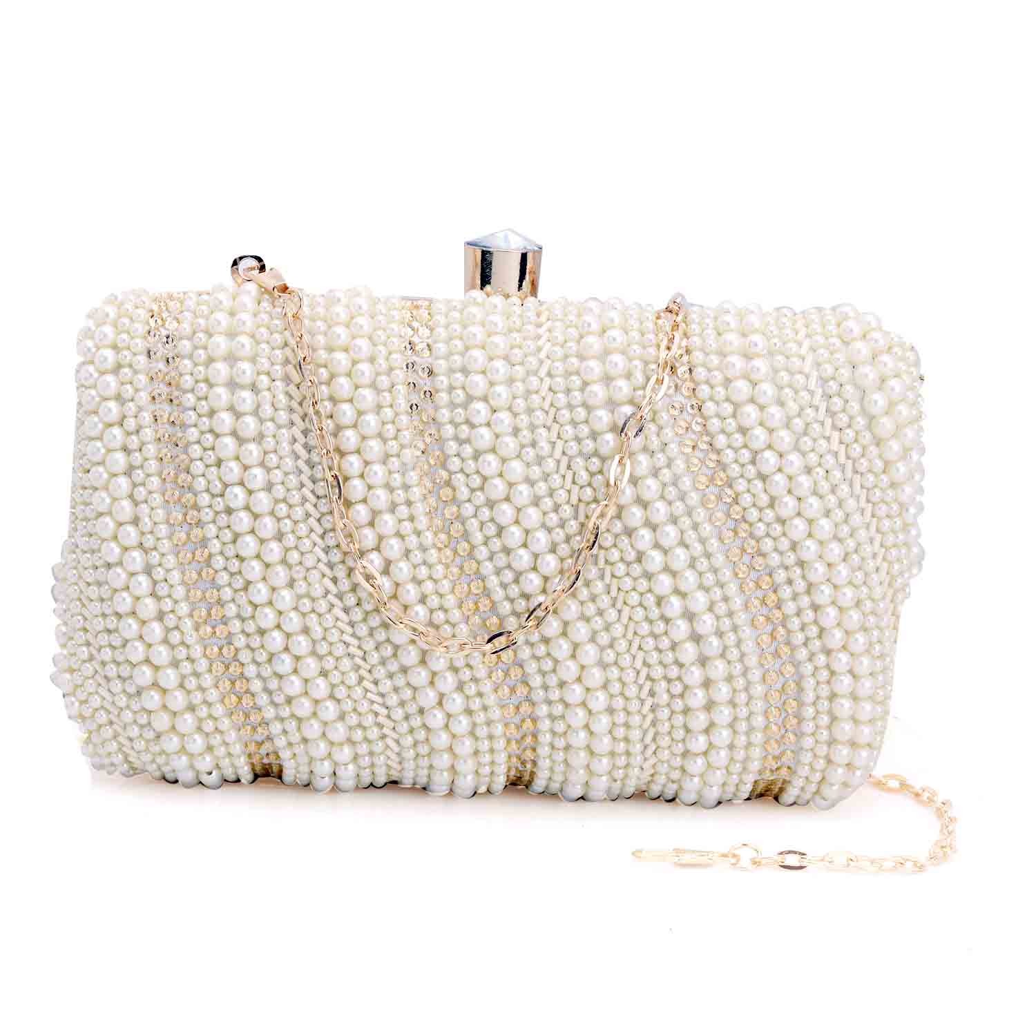 Pearl Box Clutch For Casual Use