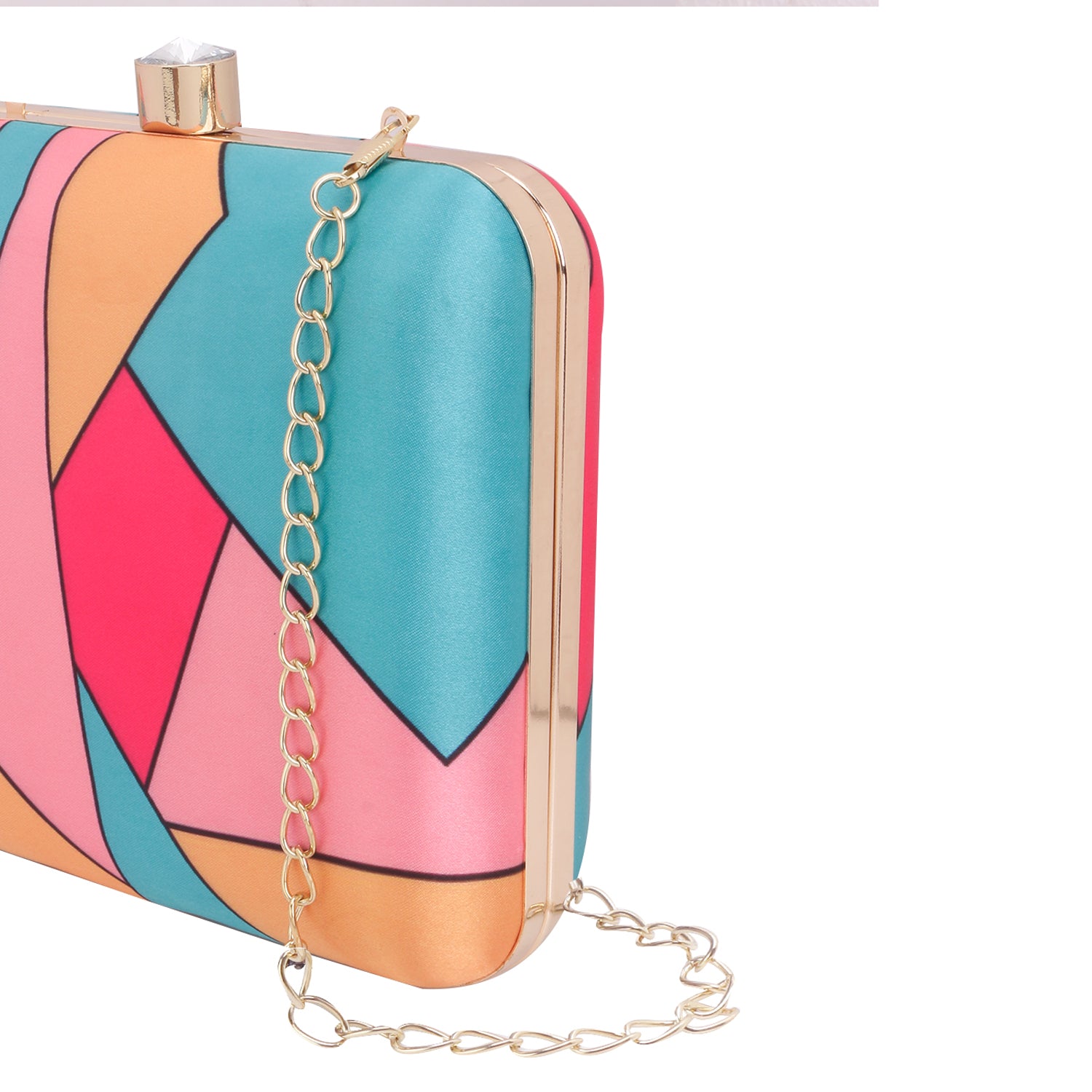Assoretd printed lining box clutch