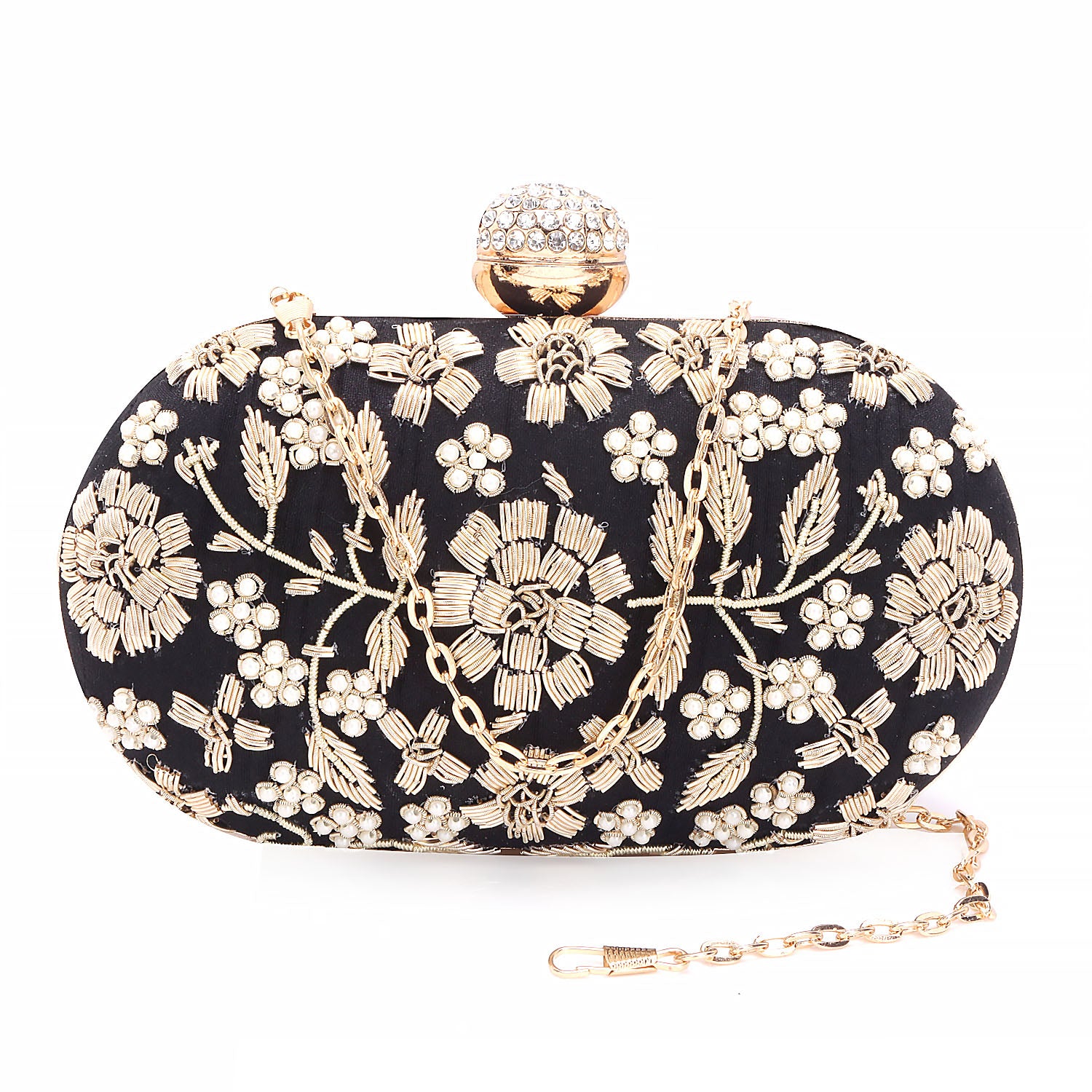 Embroidered Box Clutch For Casual Use