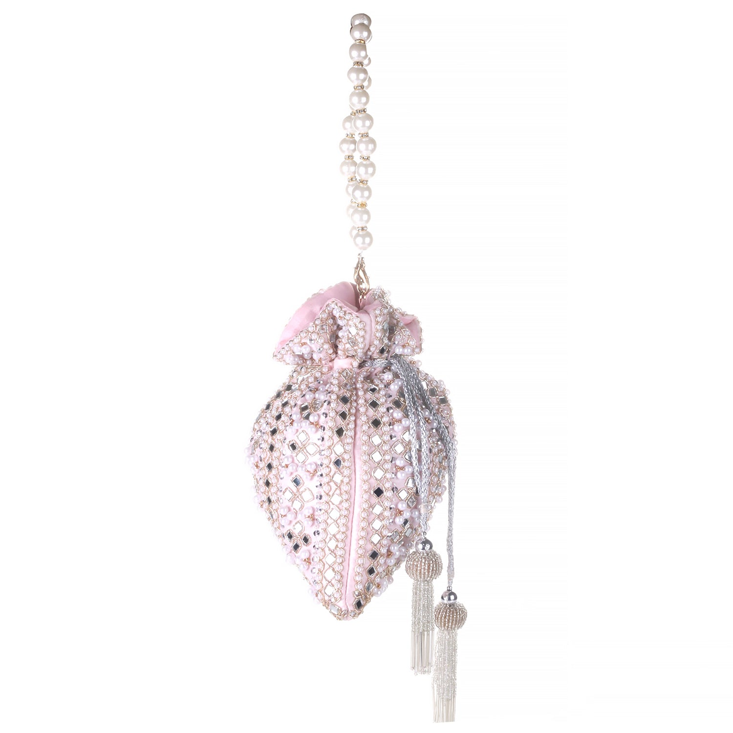 mirror design pink potli