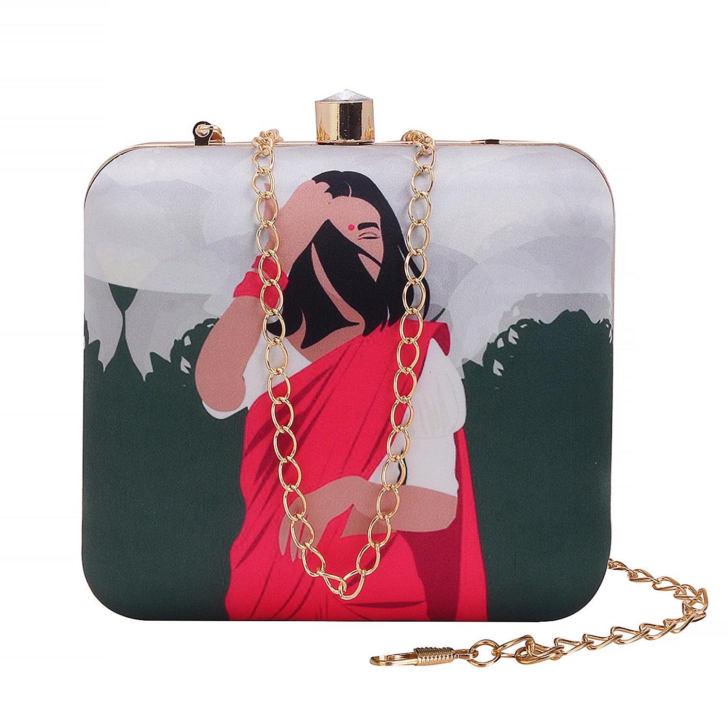 Stylish Printed box clutch for girls and women