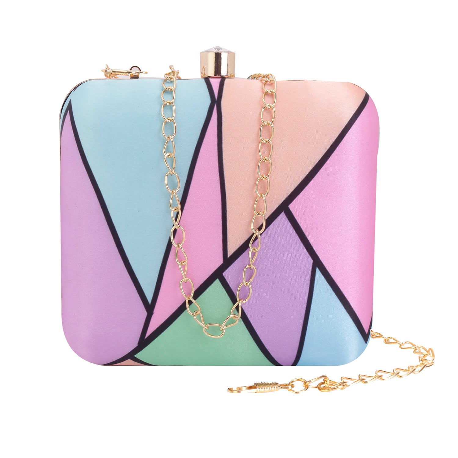 Printed Box Clutch For Casual Use