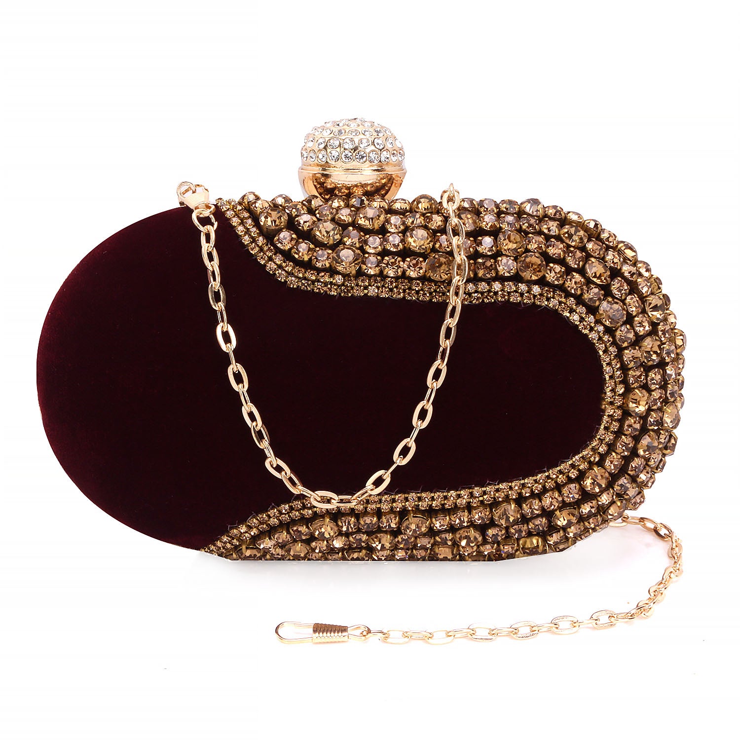 Maroon Ovel Clutch For Casual Use