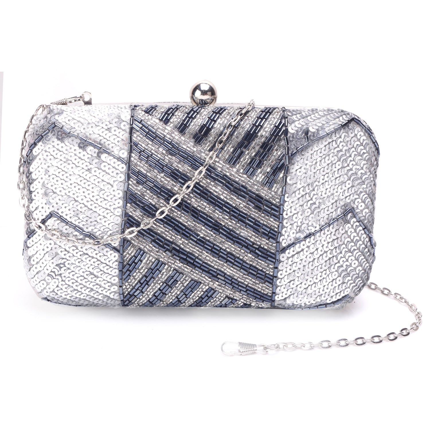 stylish sequins rectangle clutch