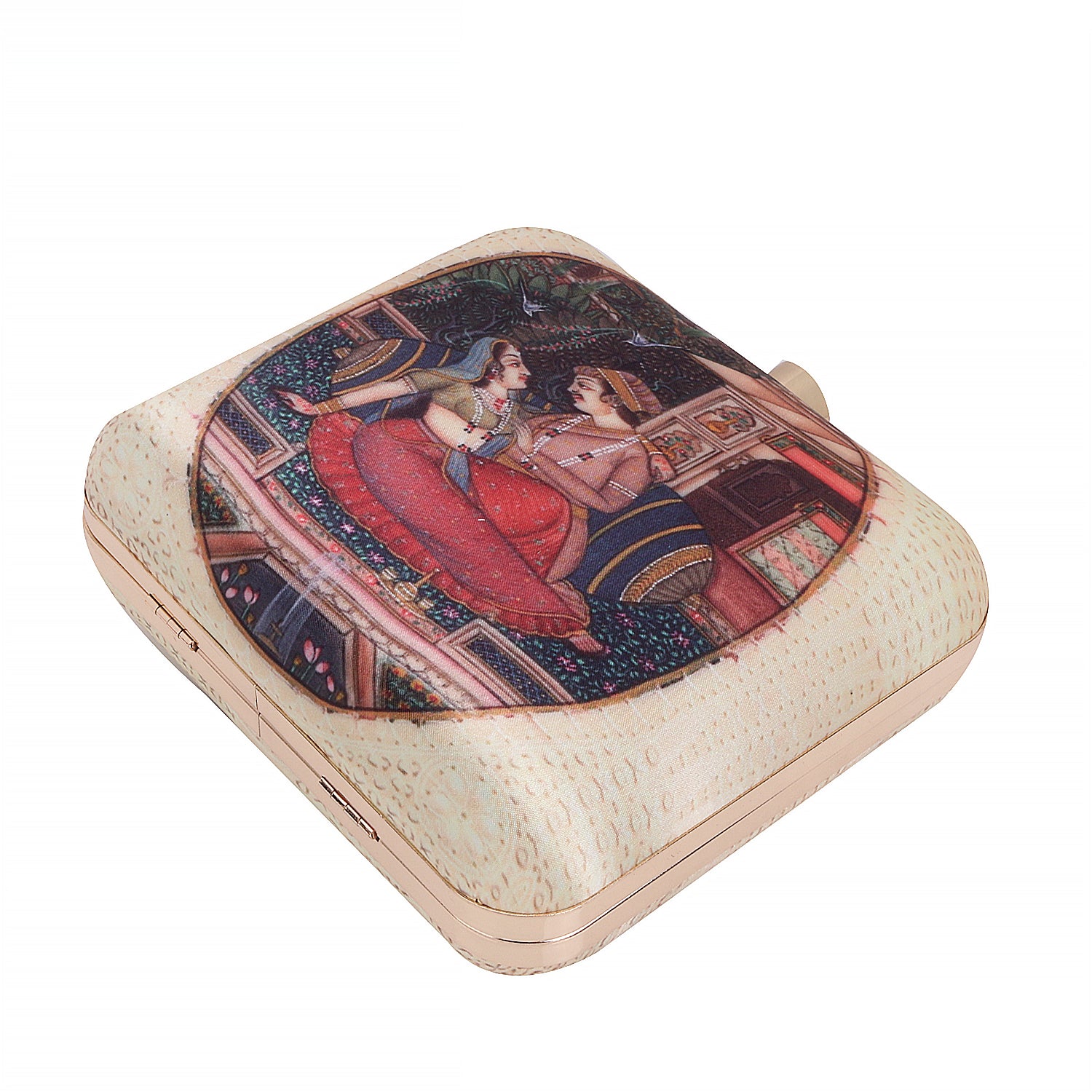 Royal Couple Painting Printed Clutch Bag