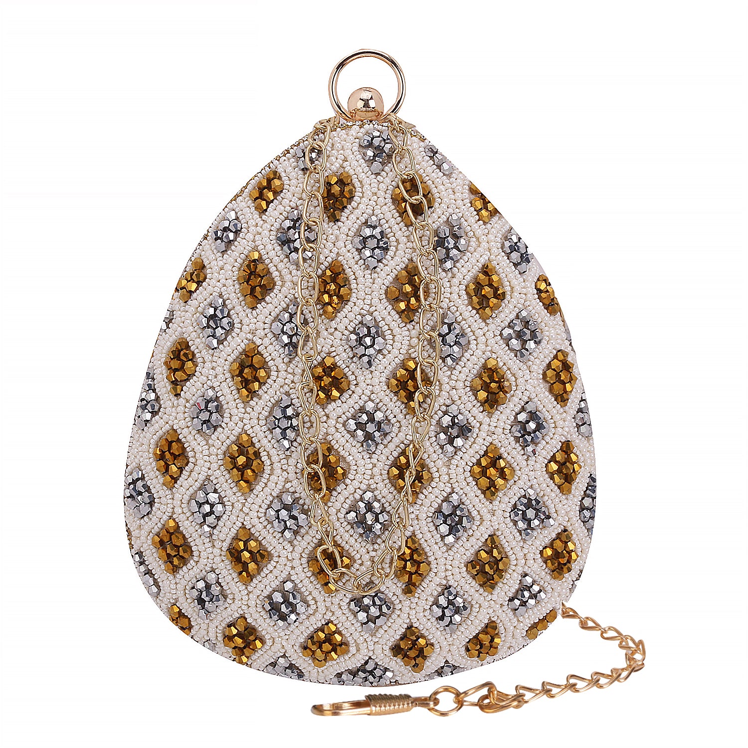 Latest Almond Shape Embroidered Clutch