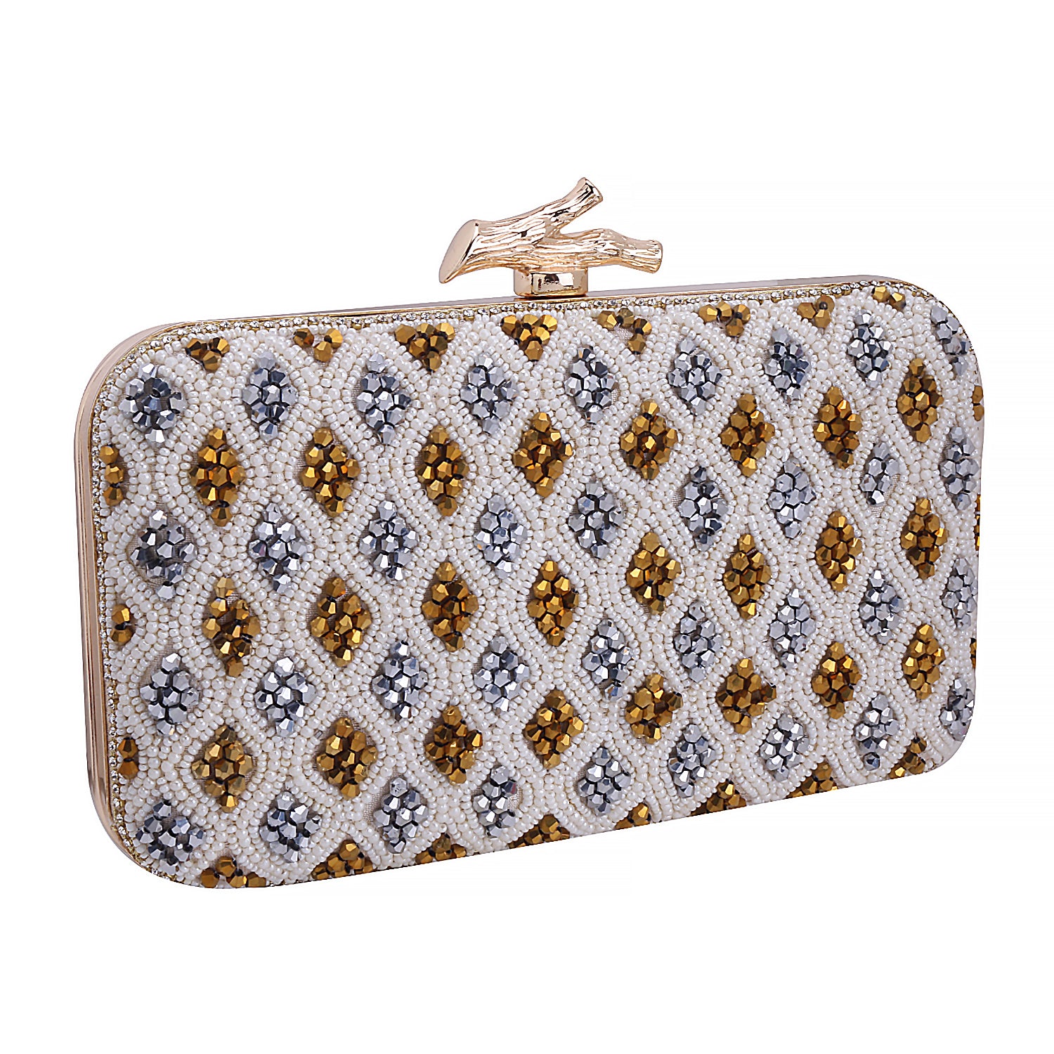 embroidered clutch