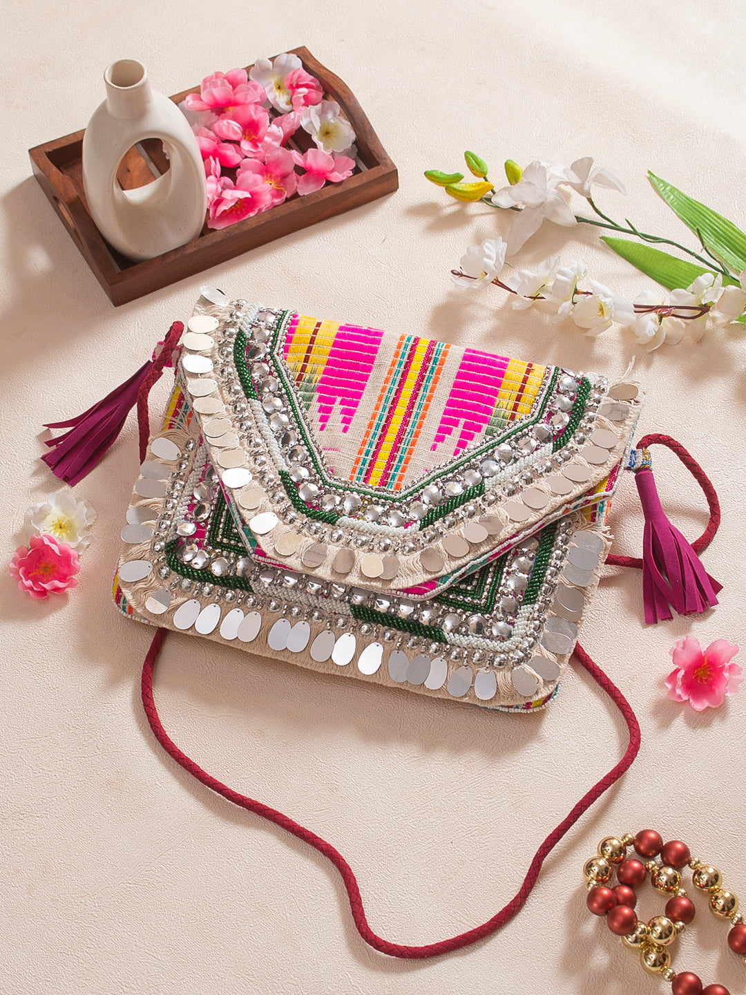 SWISNI PINK BOHO BANJARA BAG